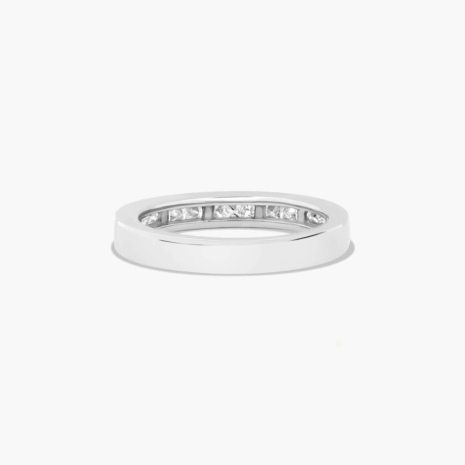 Channel Set Wedding Ring With 0.5 CTW Princess Cut Diamonds In 18K White Gold (3.00mm)