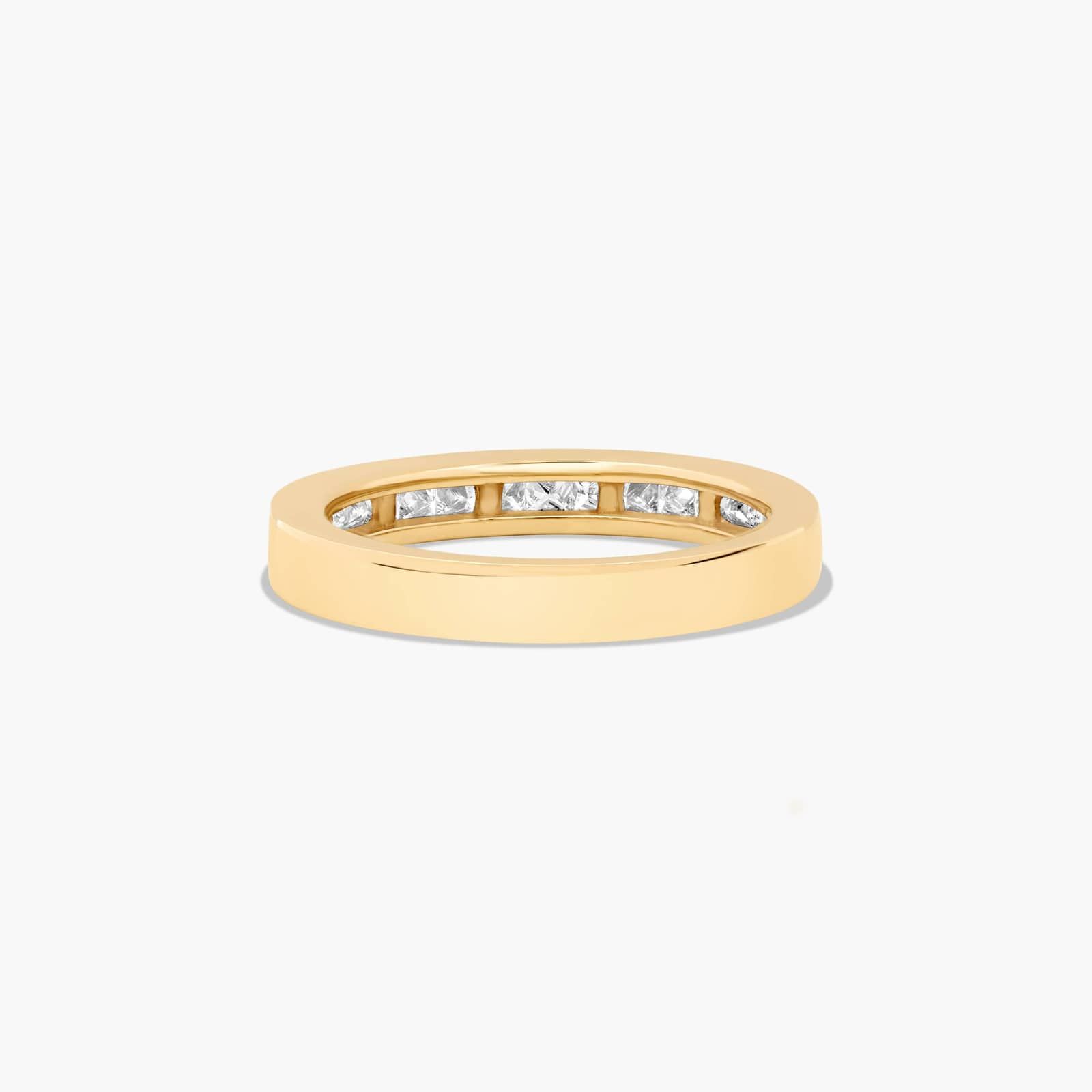 Channel Set Wedding Ring With 0.5 CTW Princess Cut Diamonds In 14K Yellow Gold (3.00mm)