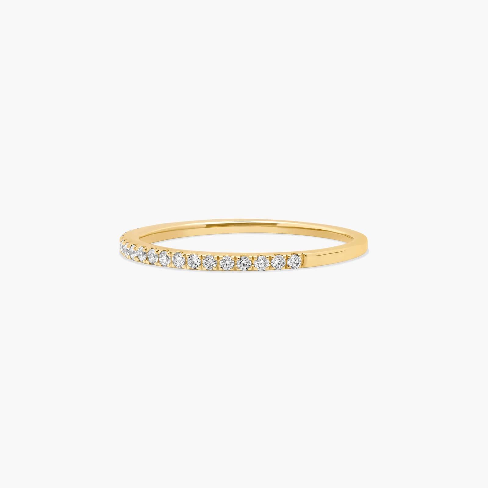 Single Row Lab-Grown Diamond Wedding Ring In 14K Yellow Gold (1.00mm)