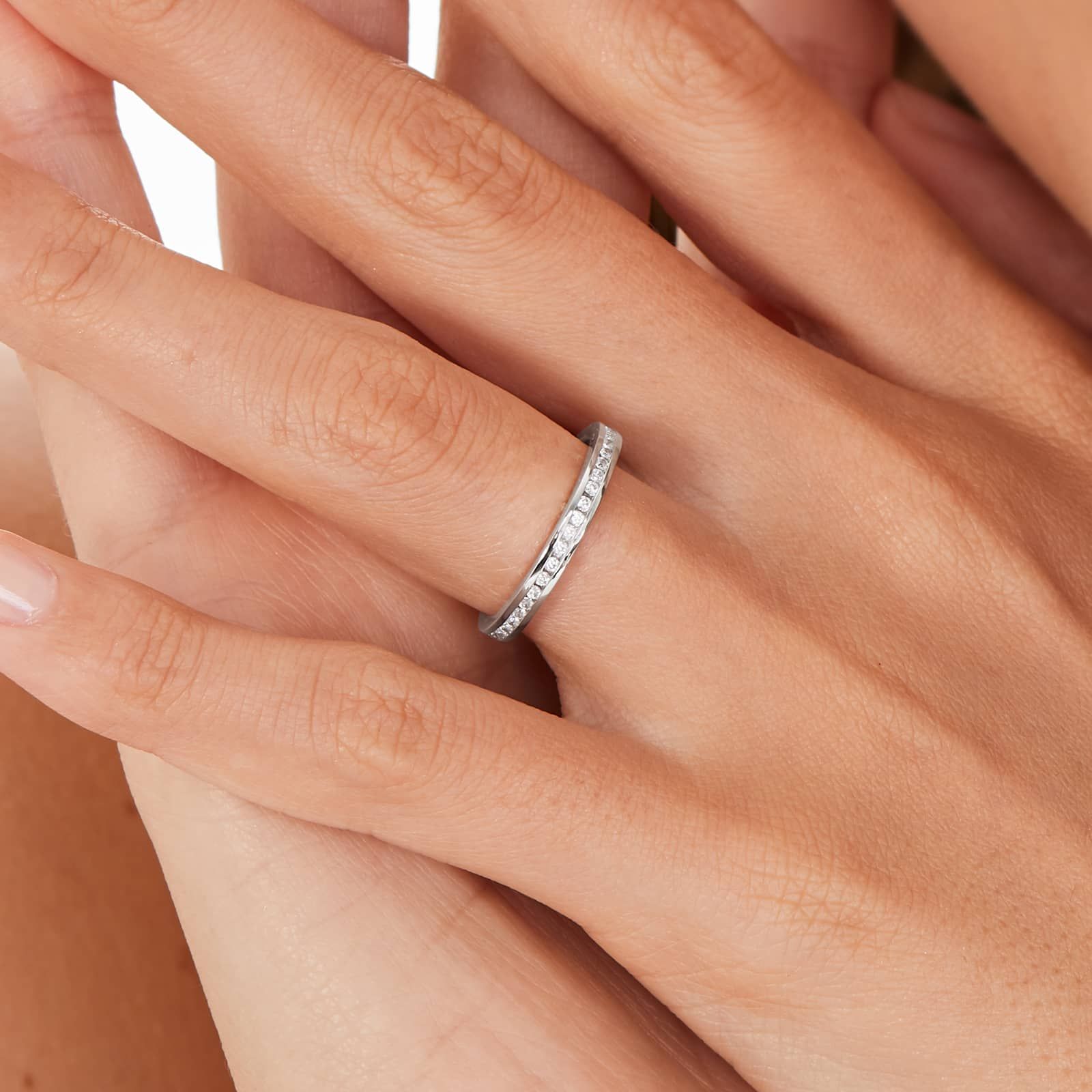Channel Set Wedding Ring With 0.28 CTW Diamonds In 18K White Gold (2.50mm)
