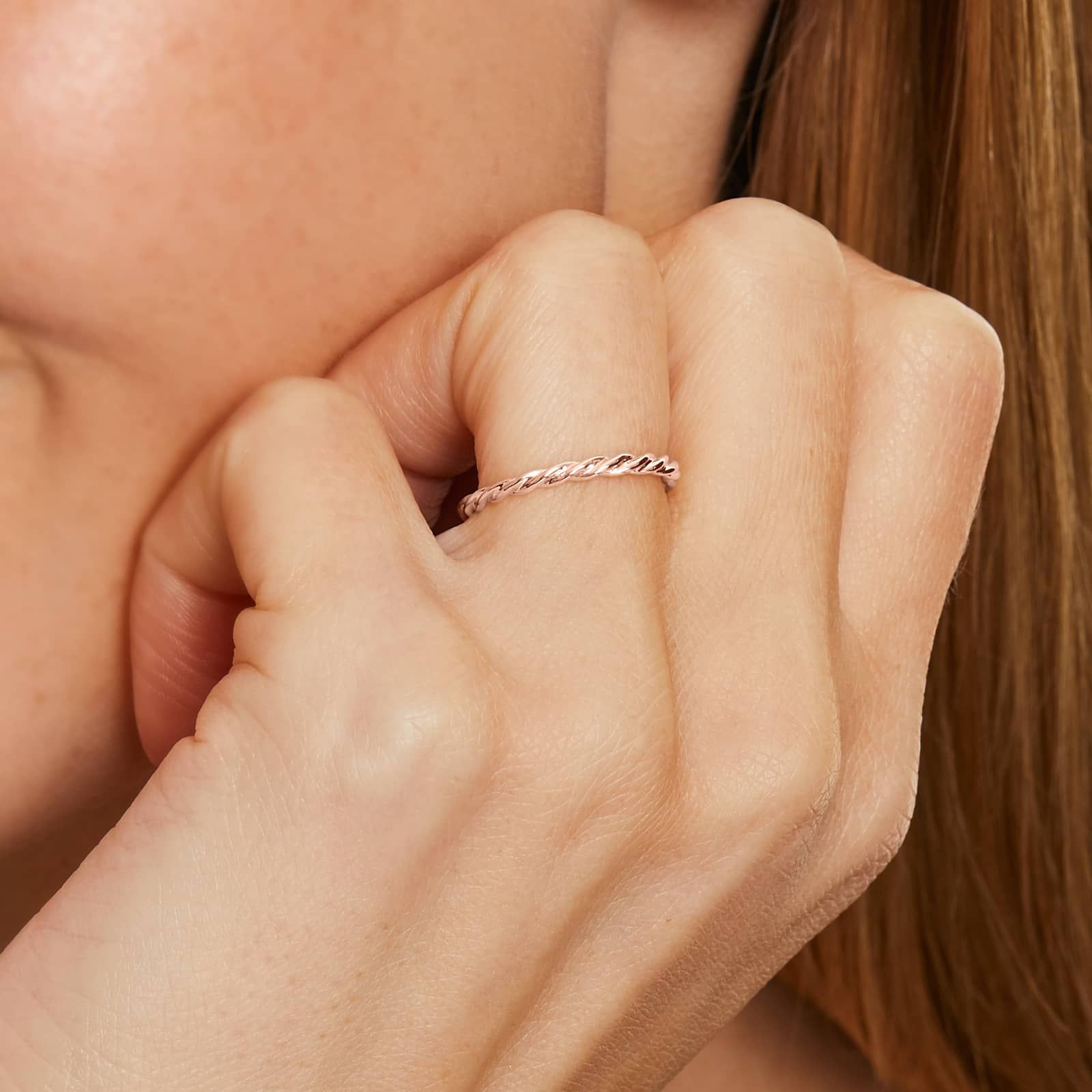 Cable Wedding Ring In 14K Rose Gold (2.00mm)