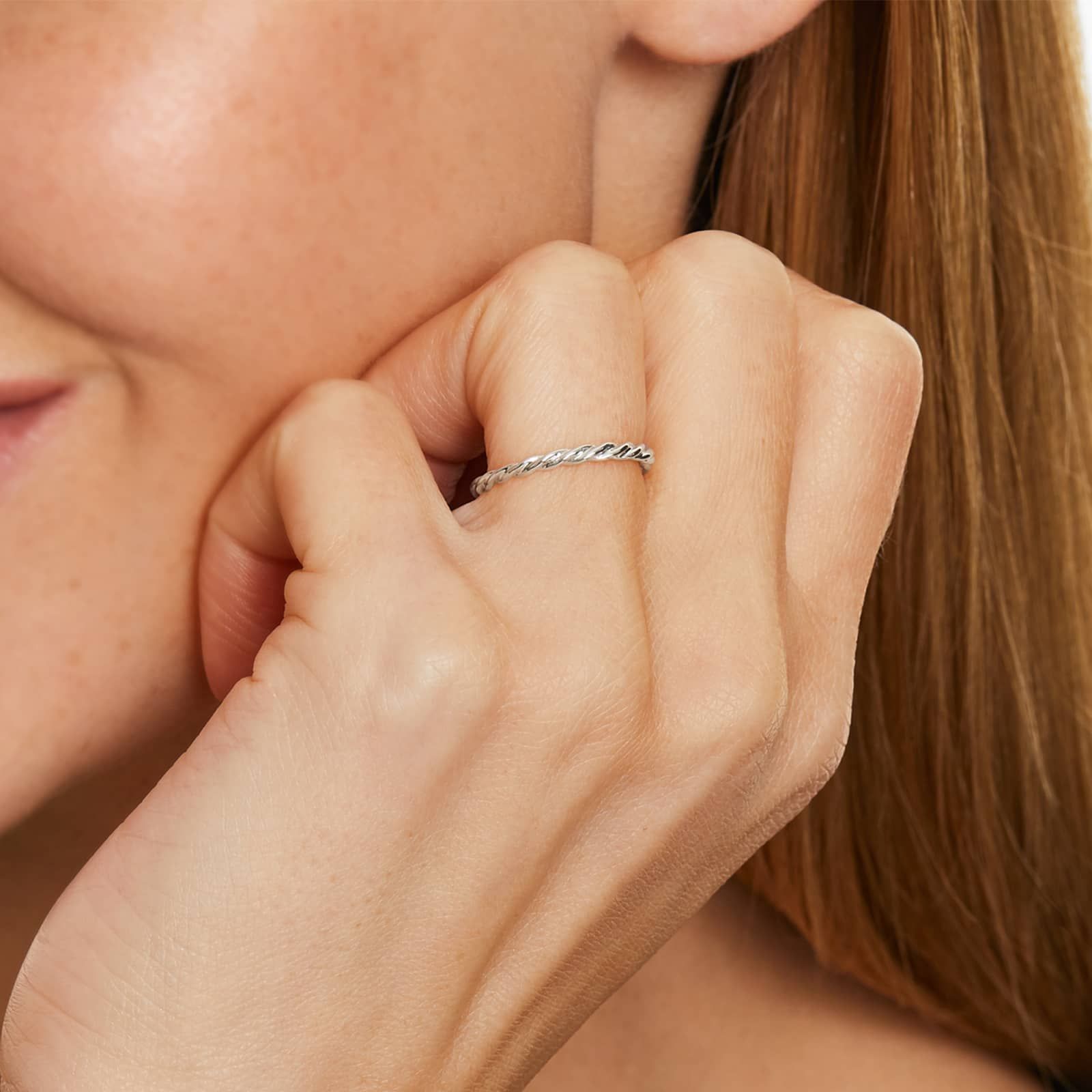 Cable Wedding Ring In Platinum (2.00mm)