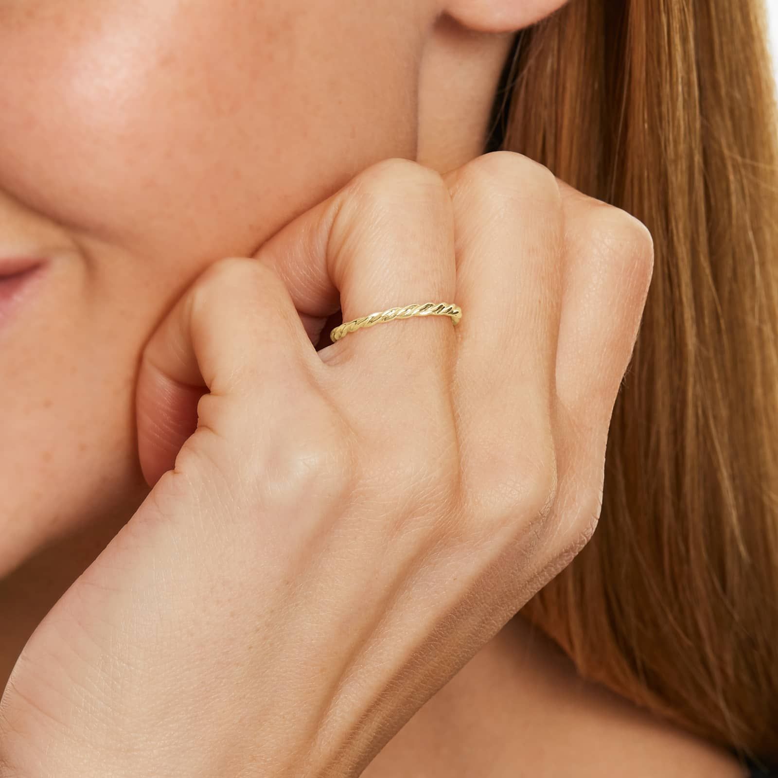 Cable Wedding Ring In 18K Yellow Gold (2.00mm)