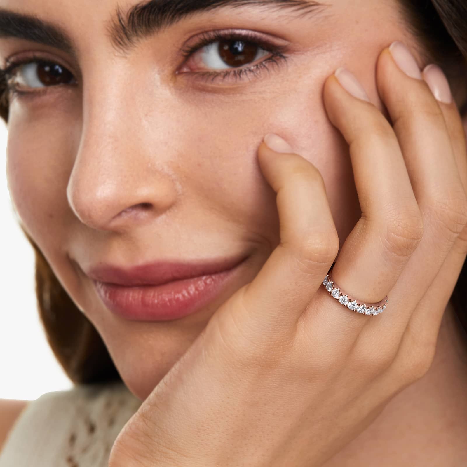 Micropavé Diamond Ring (1 CTW) In 14K Rose Gold