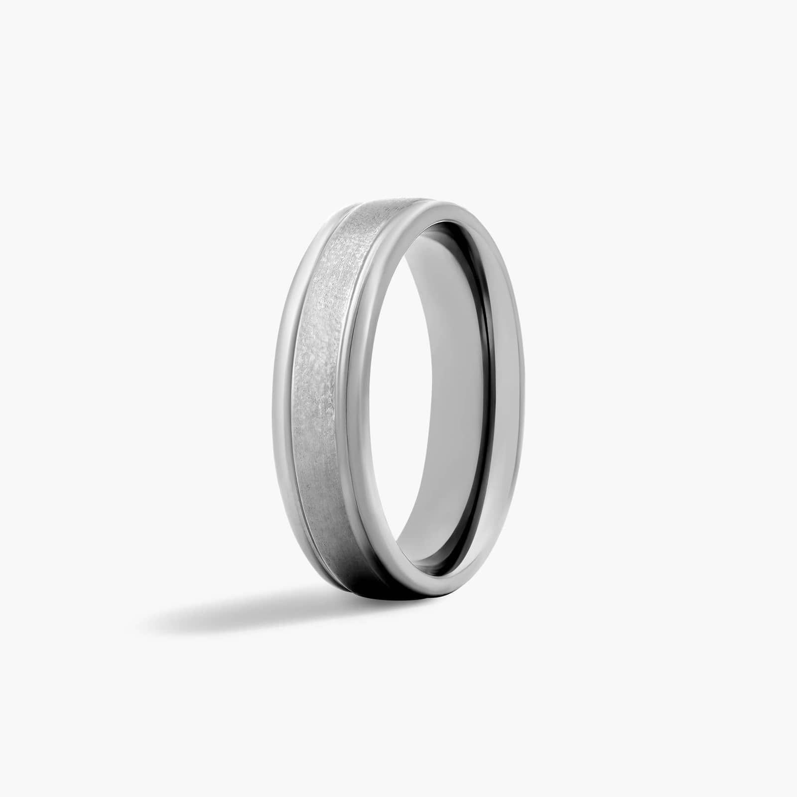 Comfort Fit Satin Finish Round Edge Men's Wedding Band In Titanium (6.00mm)