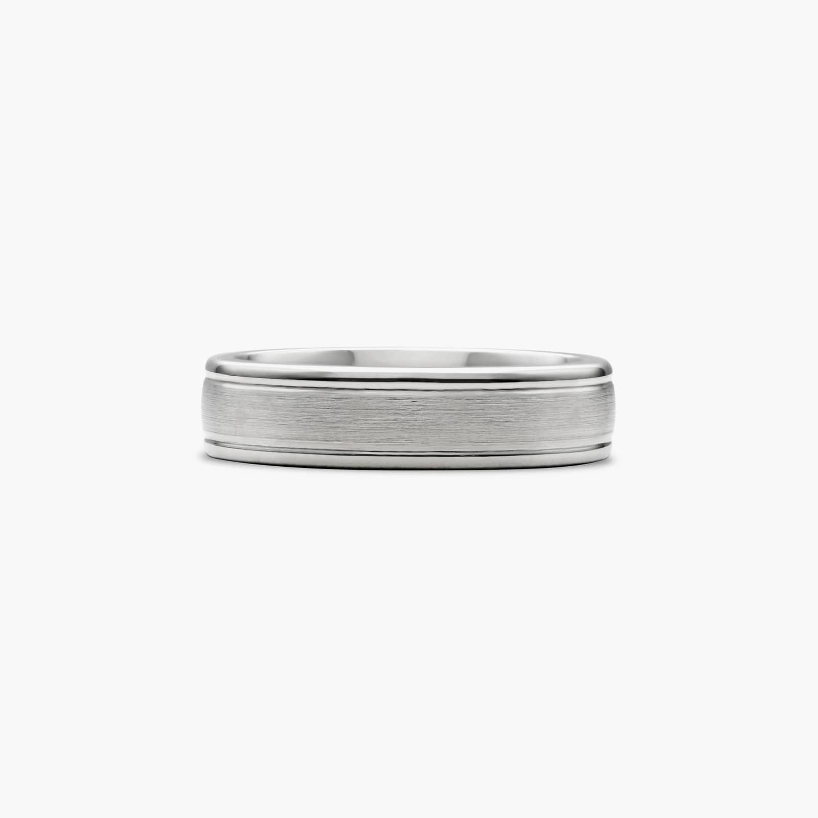 Chrome Comfort Fit Satin Finish Round Edge Men's Wedding Band In Cobalt (6.00mm)
