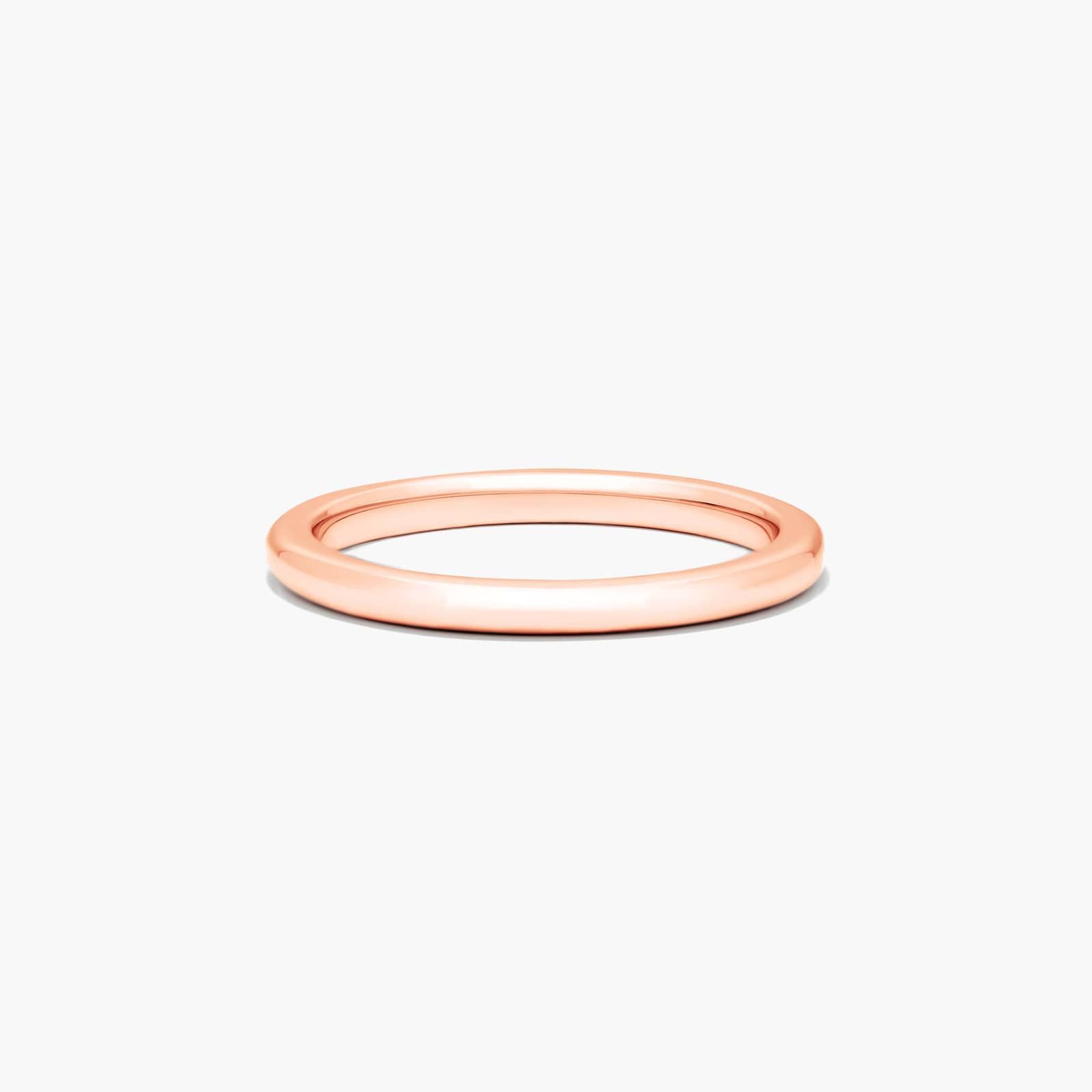 Slightly Rounded Wedding Ring In 14K Rose Gold (1.50mm)