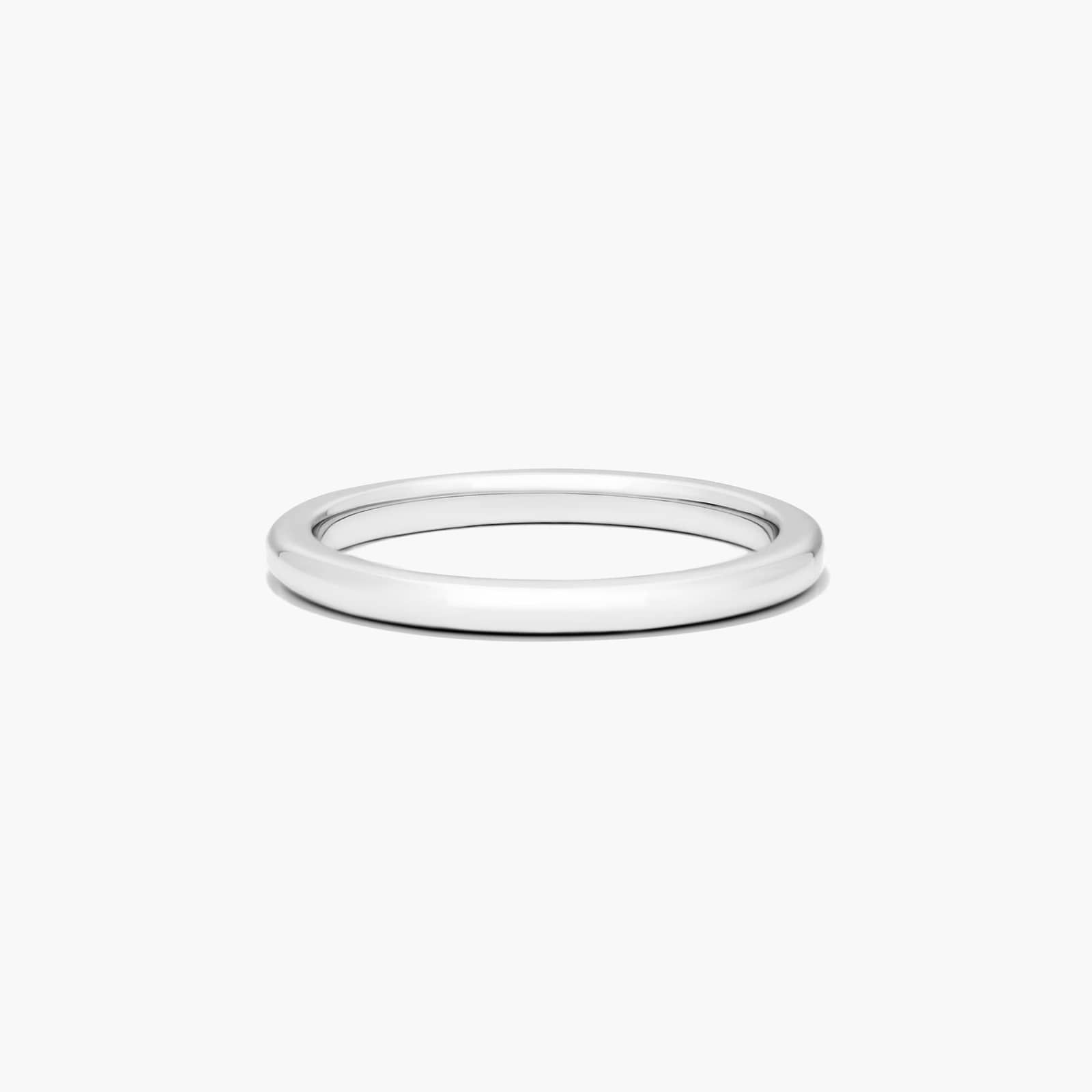 Rounded Wire Wedding Ring In 14K White Gold (1.50mm)