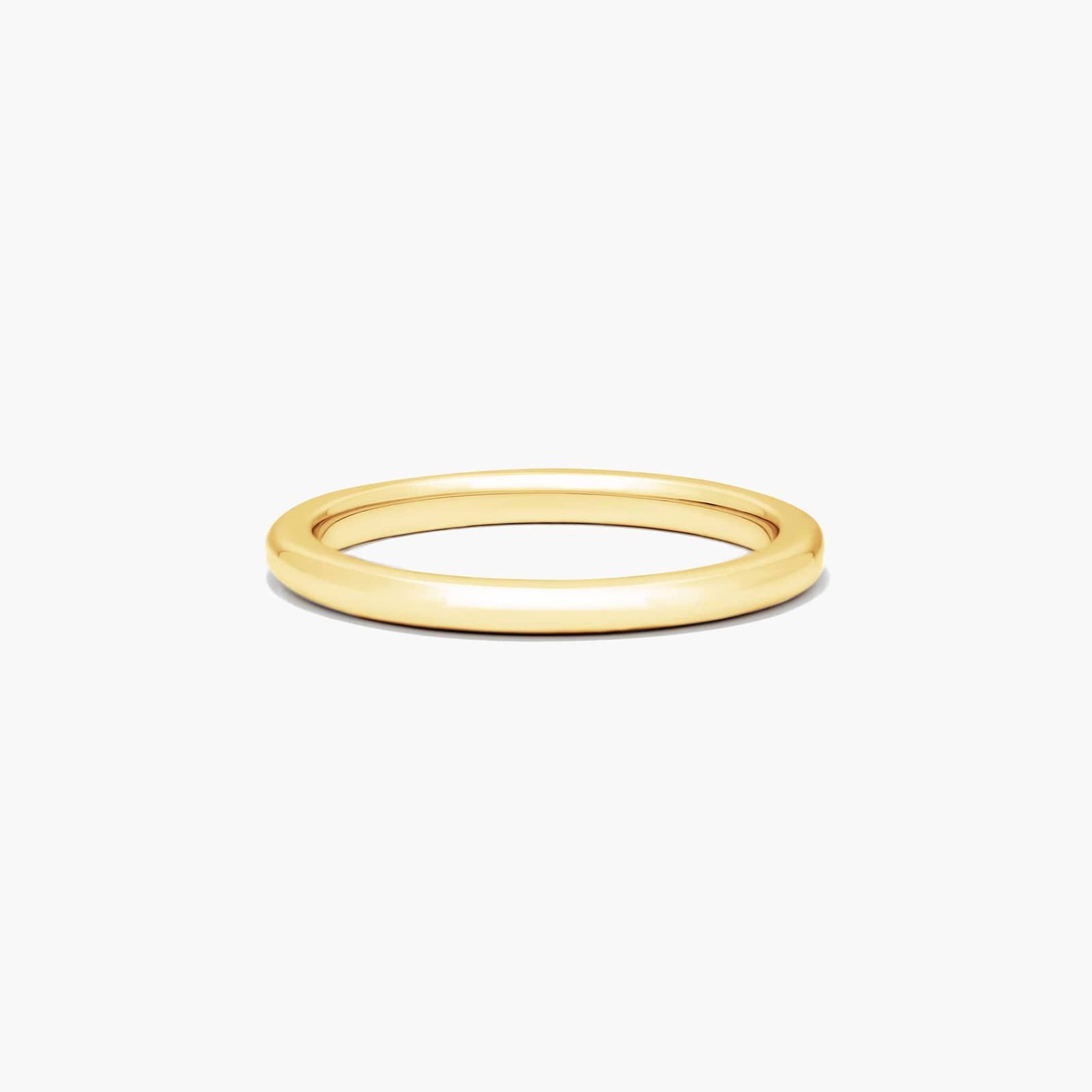 Rounded Wire Wedding Ring In 18K Yellow Gold (1.50mm)