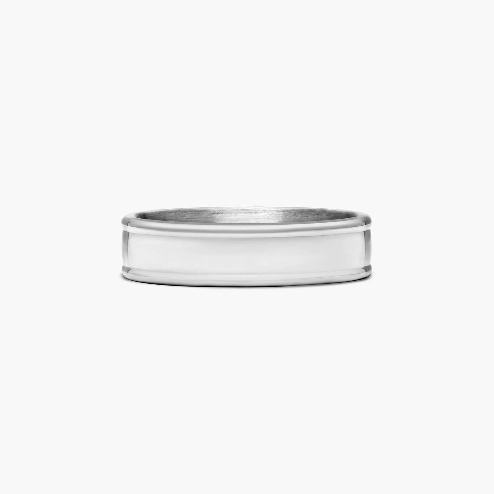 Comfort Fit Grooved Edge Men's Wedding Band In Platinum (6.00mm)