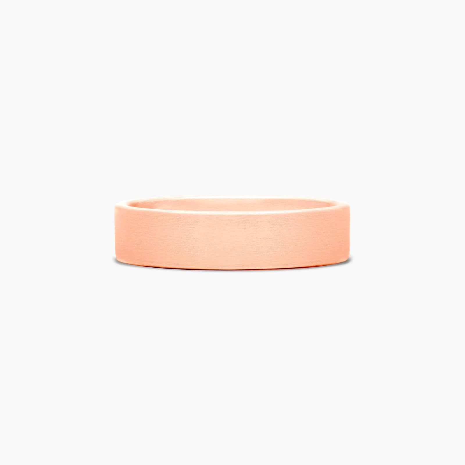 Comfort Fit Flat Satin Finish Men's Wedding Band In 14K Rose Gold (6.00mm)