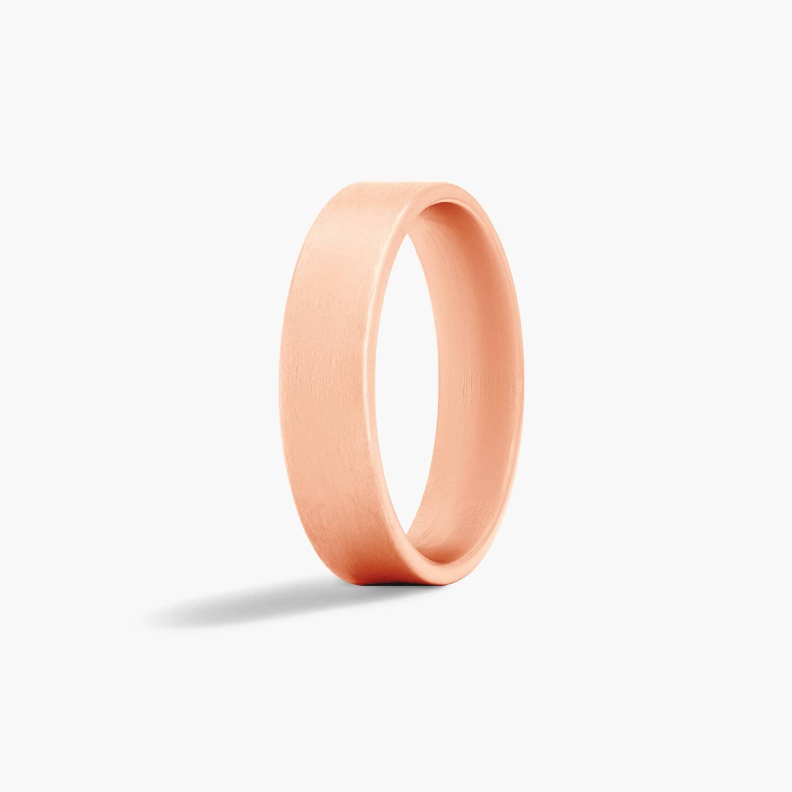 Comfort Fit Flat Satin Finish Men's Wedding Band In 14K Rose Gold (6.00mm)