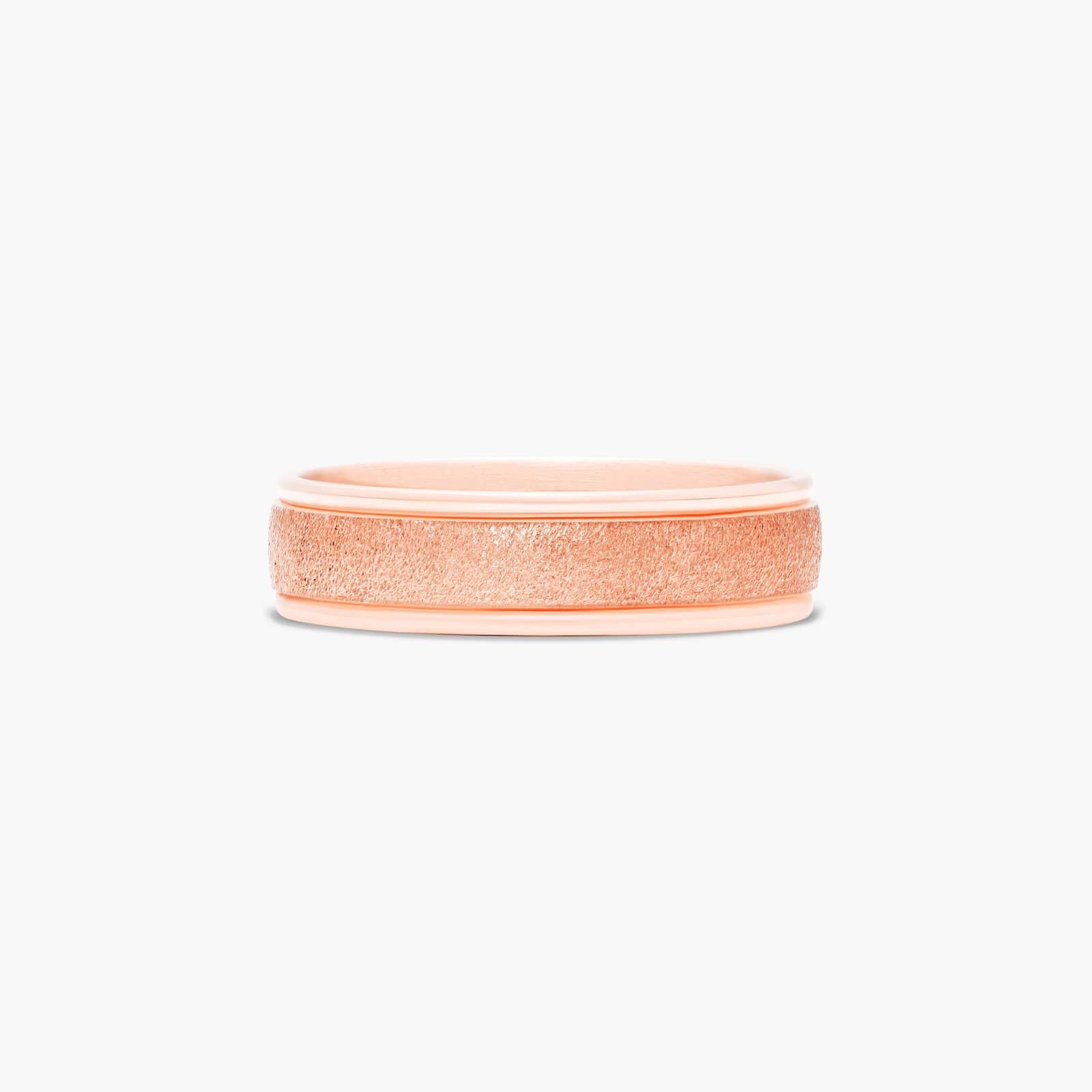 Comfort Fit Wire Finish Men's Wedding Band In 14K Rose Gold (6.00mm)