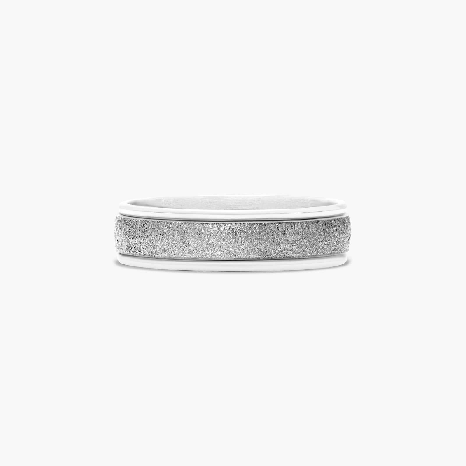Comfort Fit Wire Finish Men's Wedding Band In Platinum (6.00mm)
