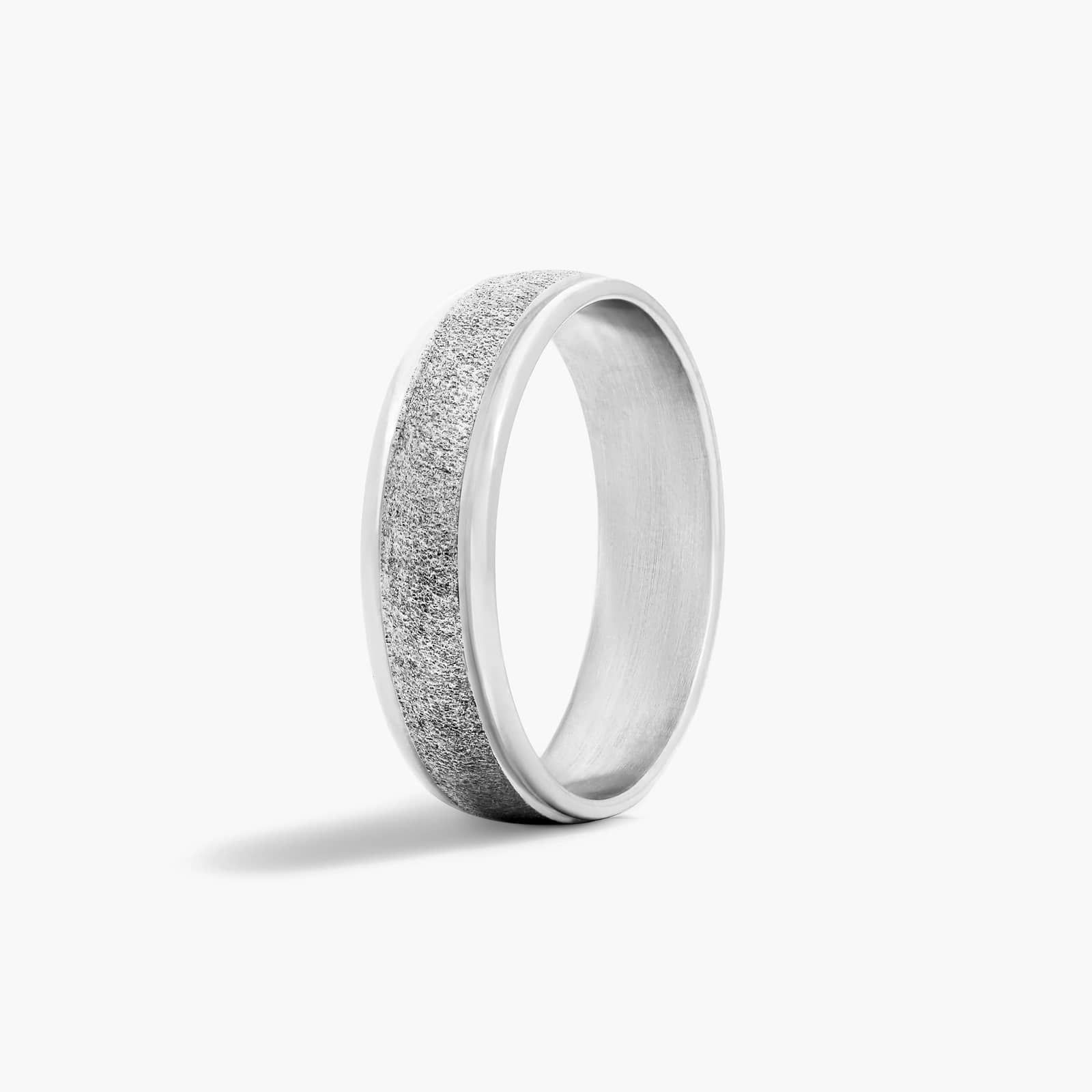 Comfort Fit Wire Finish Men's Wedding Band In Platinum (6.00mm)