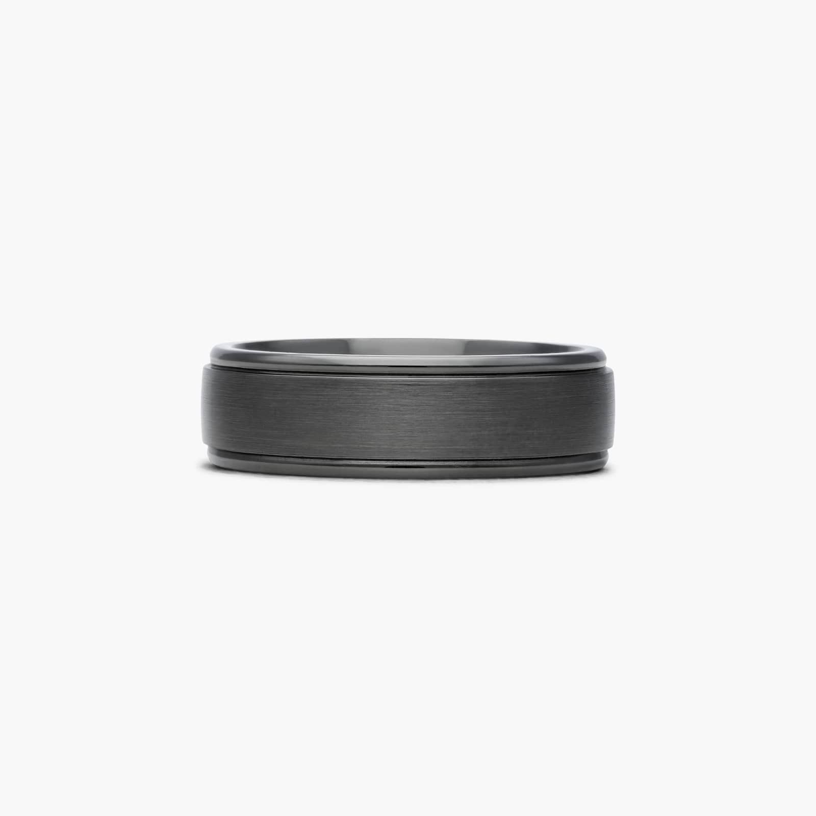 Black Comfort Fit Polished Men's Wedding Band In Cobalt (7.00mm)