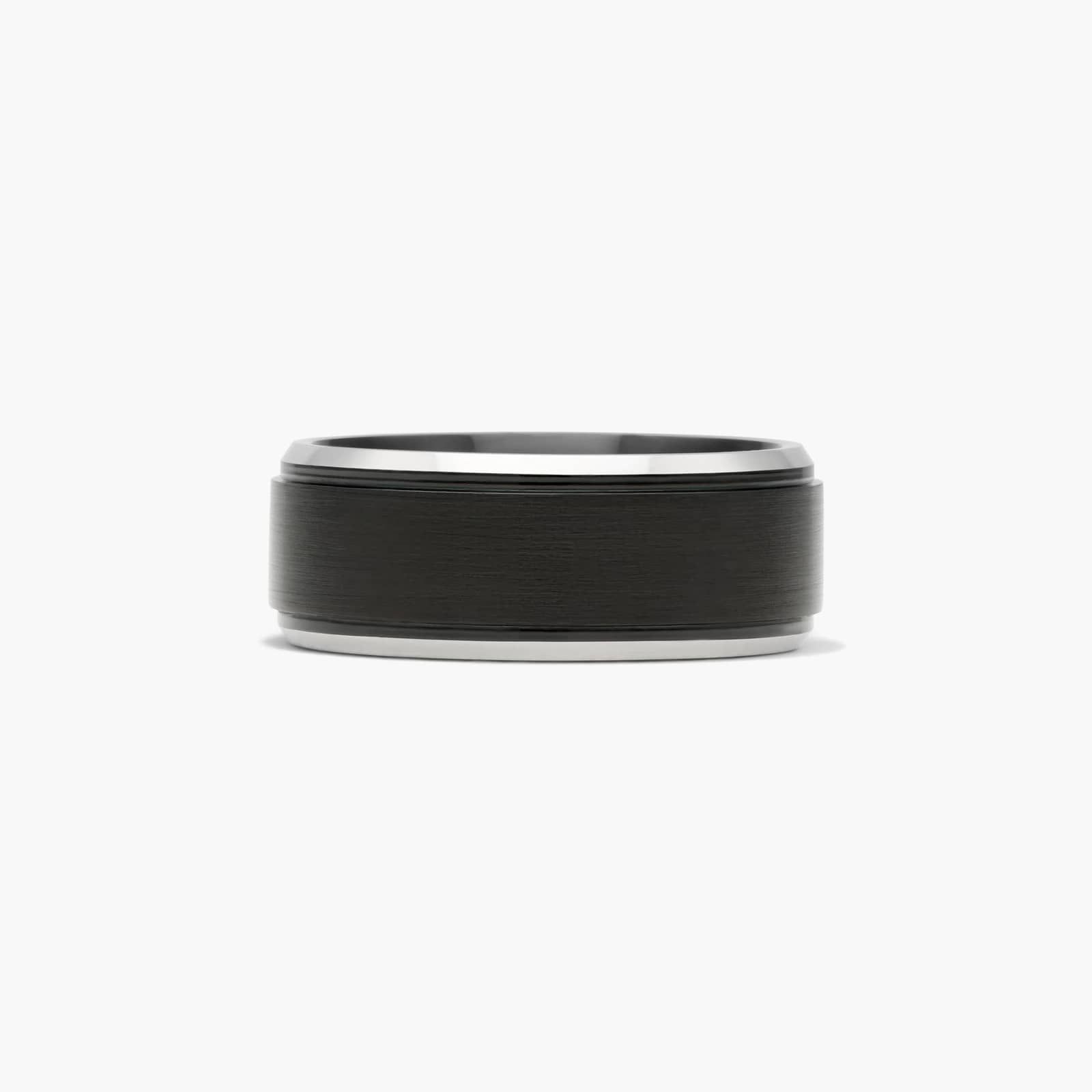 Black Comfort Fit Stair Step Men's Wedding Band In Cobalt (9.00mm)