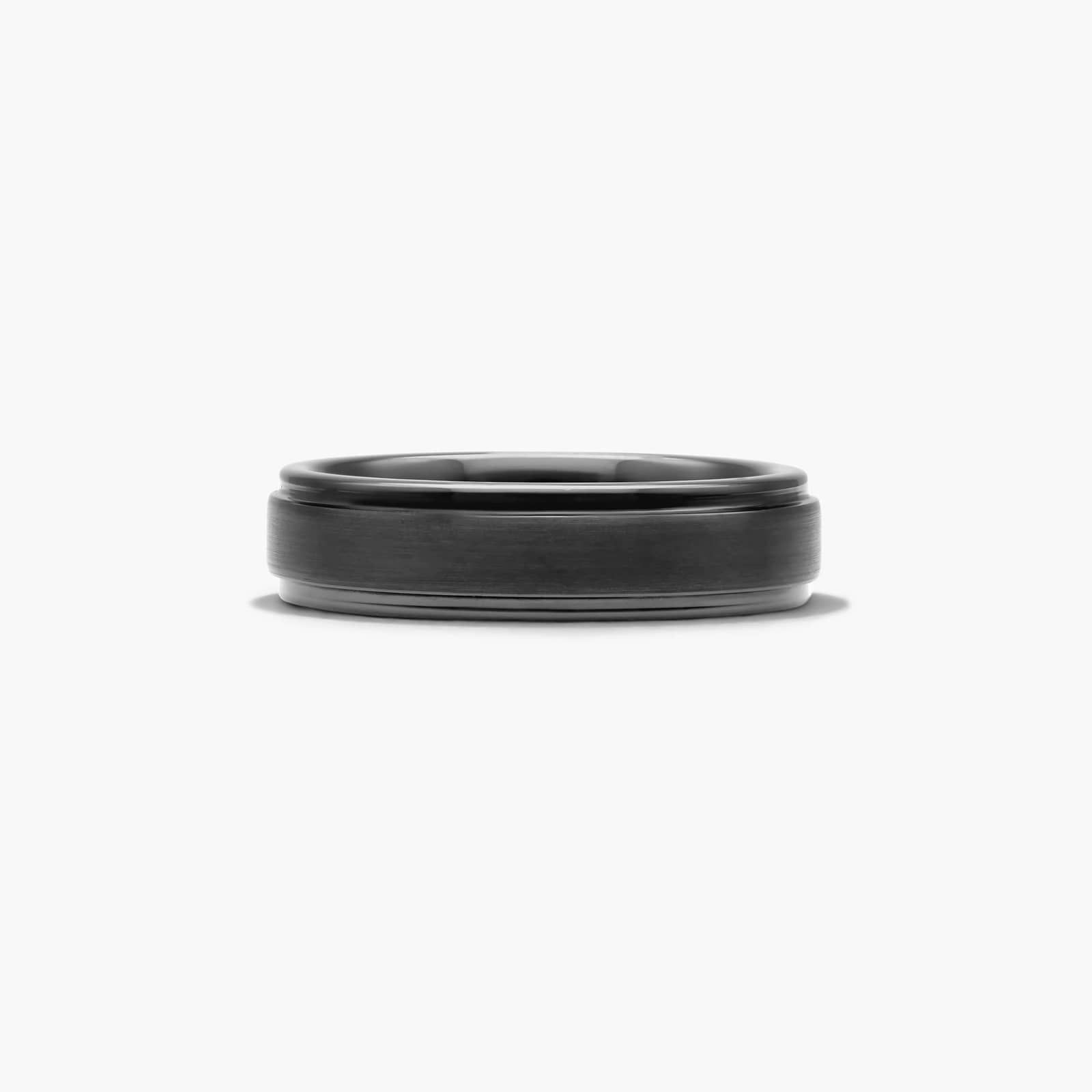 Bright Step Men's Wedding Band In Black Tungsten Carbide by TRITON (6.00mm)