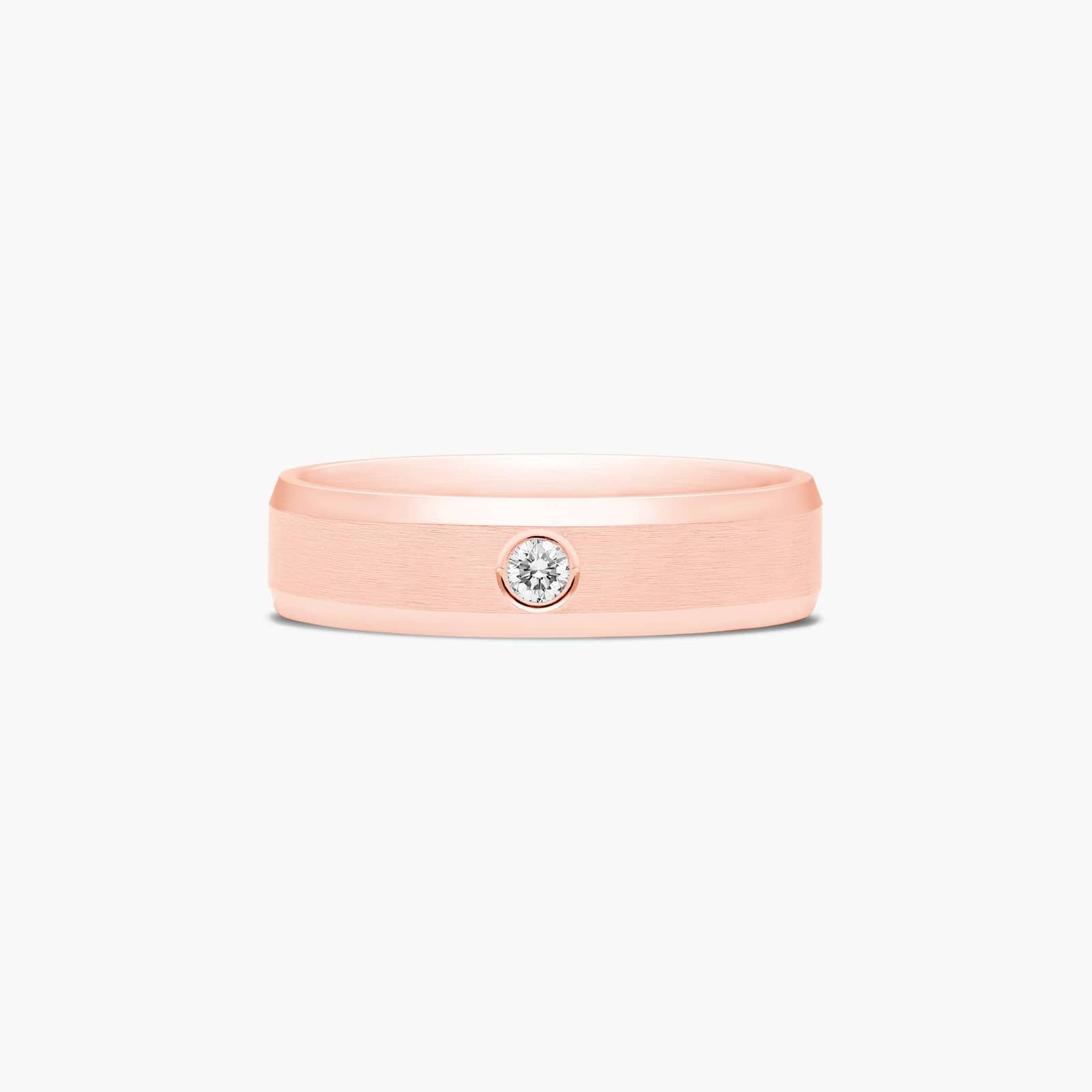 Beveled Bezel Set Men's Diamond Wedding Band In 14K Rose Gold (6.00mm)