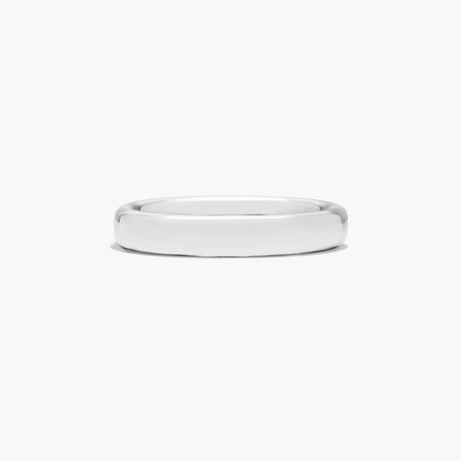 Comfort Fit Slightly Flat Wedding Band In 18K White Gold (3.50mm)