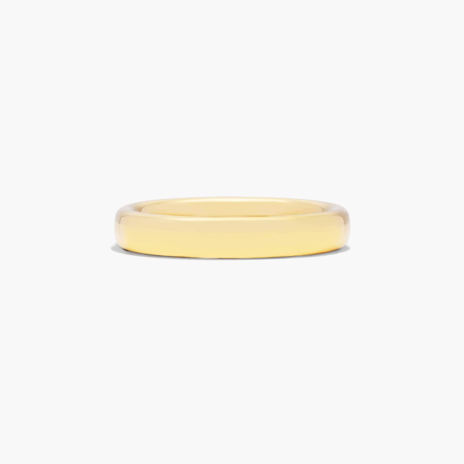 Comfort Fit Slightly Flat Wedding Band In 18K Yellow Gold (3.50mm)