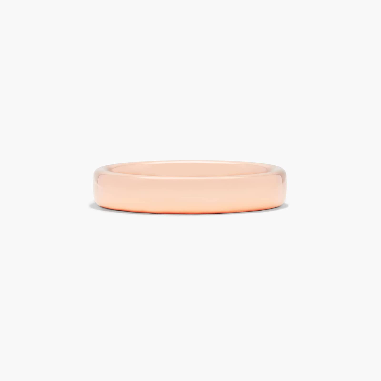 Comfort Fit Slightly Flat Wedding Band In 14K Rose Gold (4.50mm)