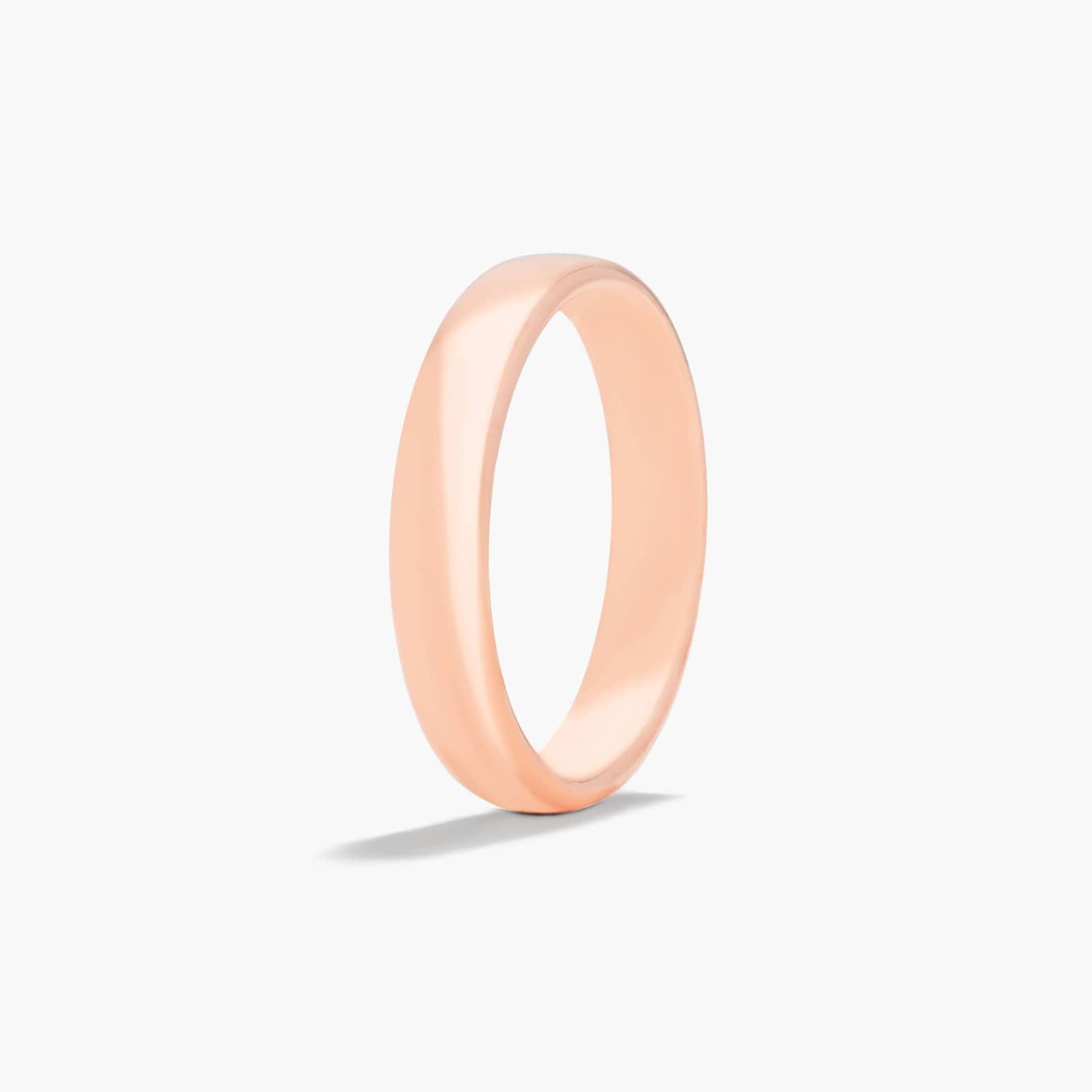 Comfort Fit Slightly Flat Wedding Band In 14K Rose Gold (4.50mm)