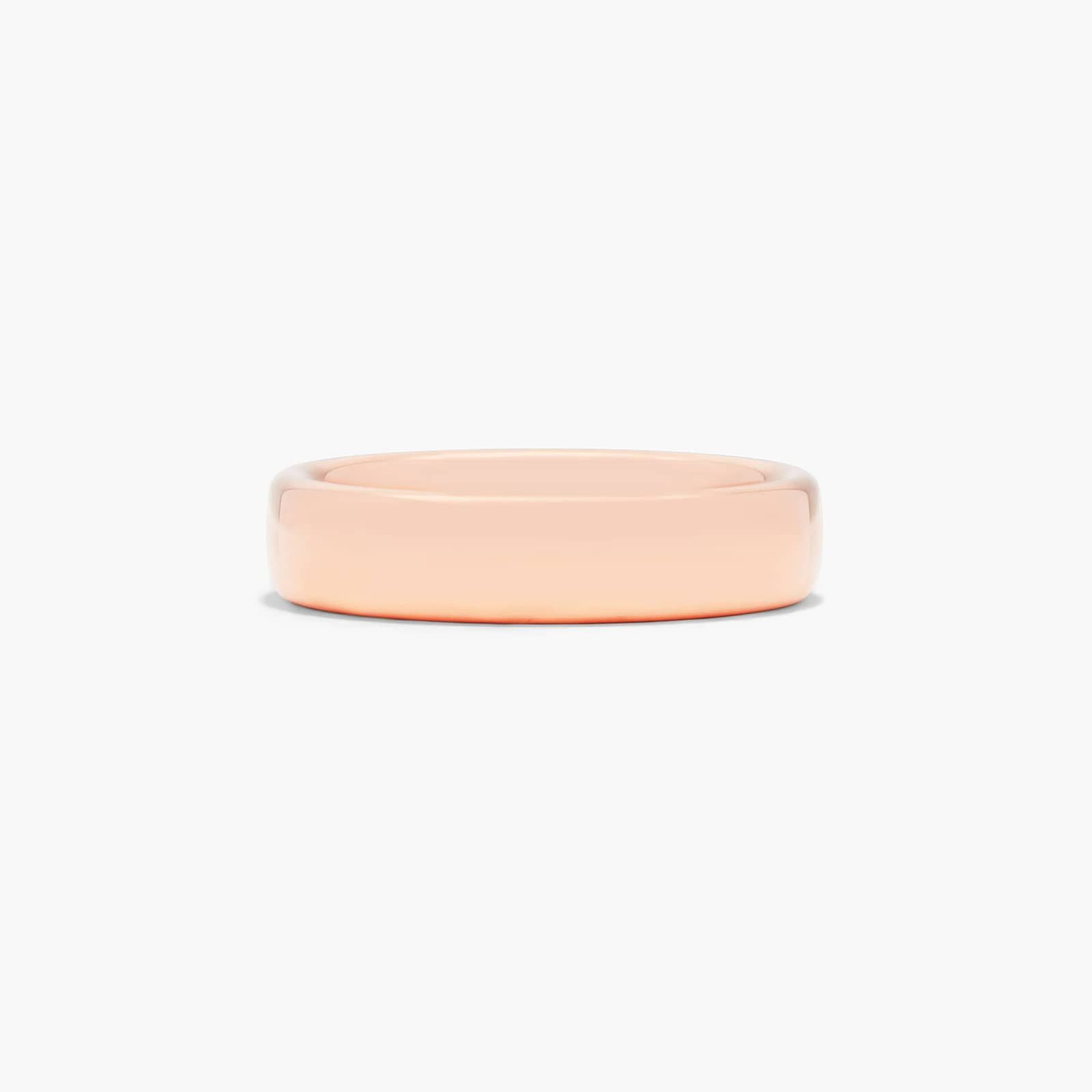Comfort Fit Slightly Flat Wedding Band In 14K Rose Gold (5.50mm)