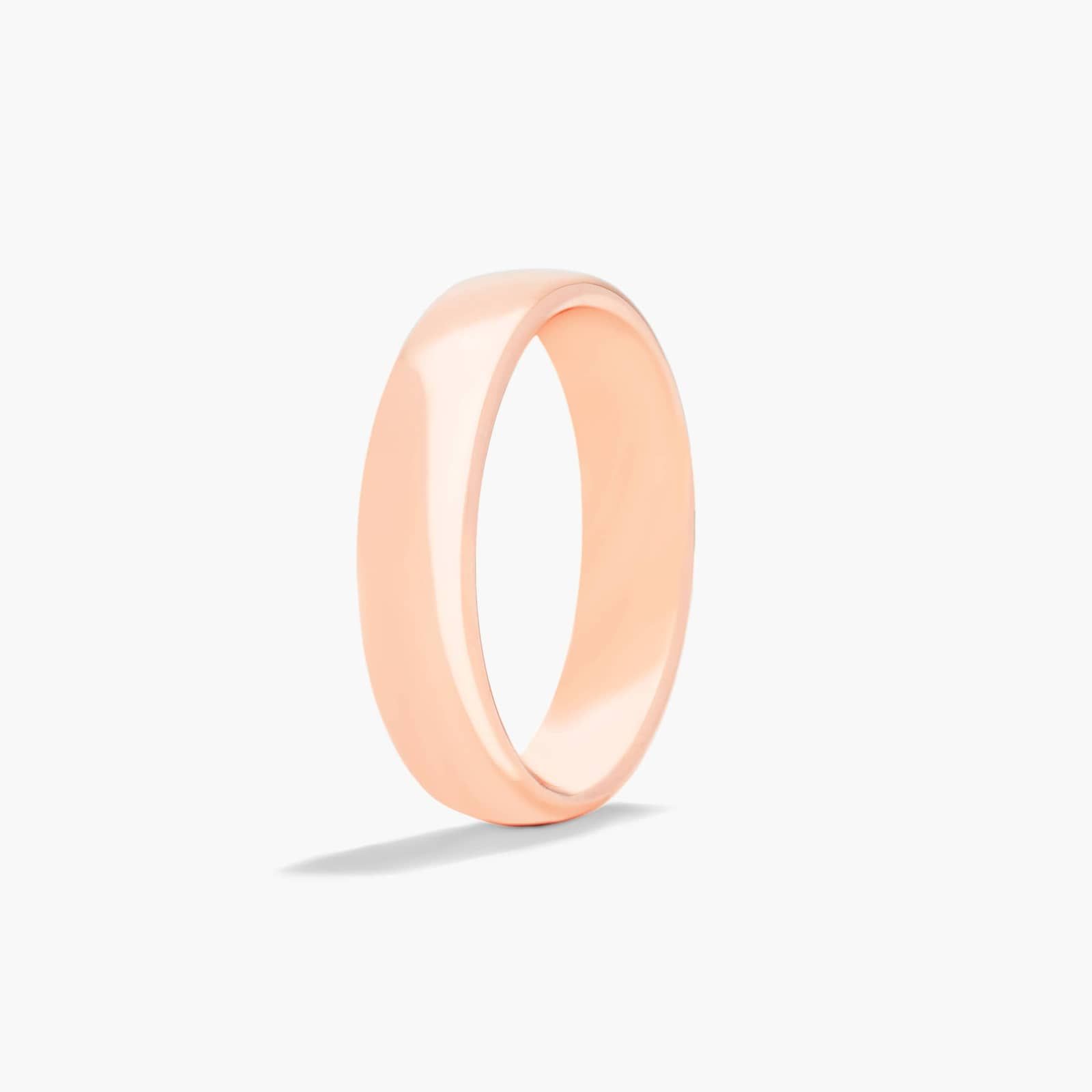 Comfort Fit Slightly Flat Wedding Band In 14K Rose Gold (5.50mm)