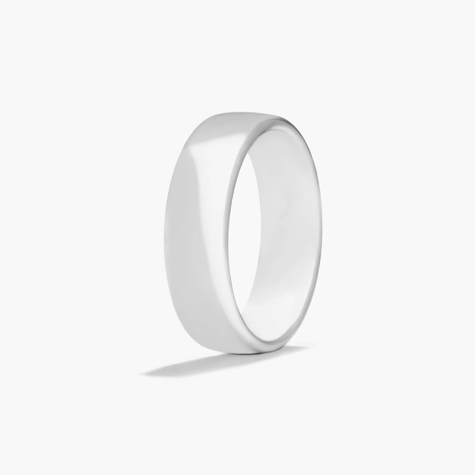 Comfort Fit Slightly Flat Wedding Band In Platinum (6.50mm)