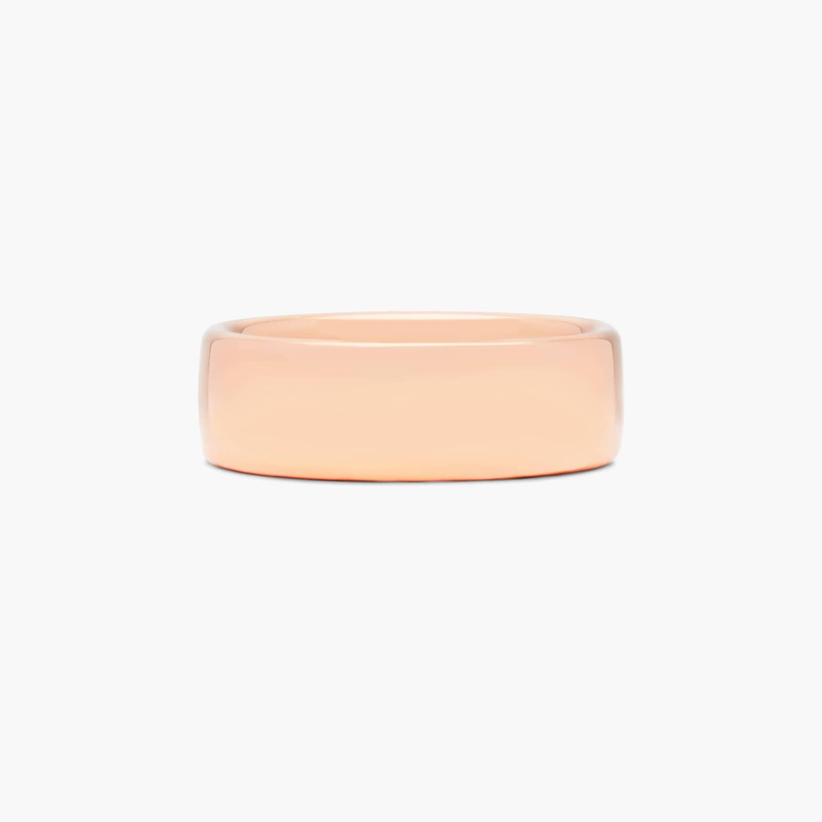 Comfort Fit Slightly Flat Wedding Band In 14K Rose Gold (7.50mm)
