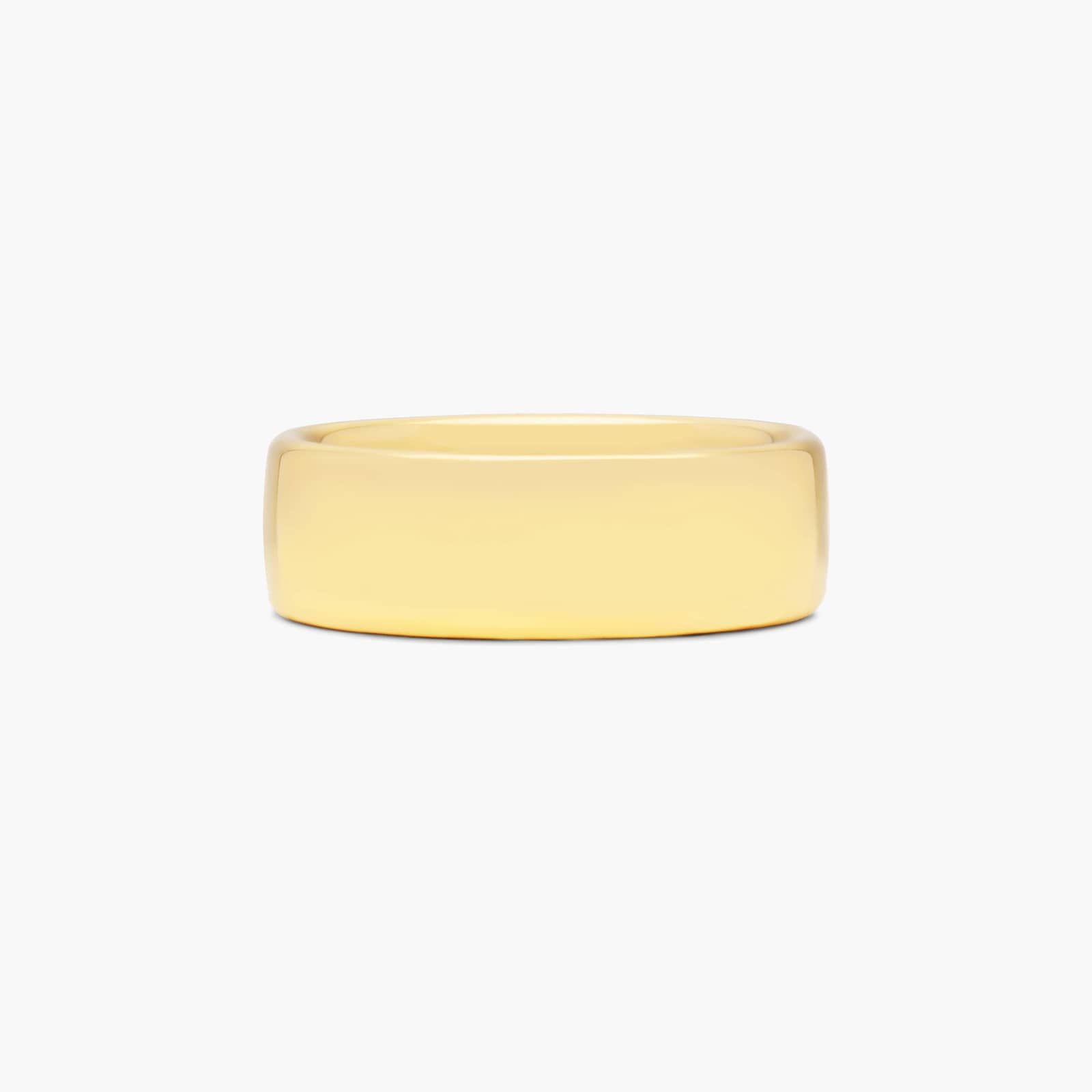 Comfort Fit Slightly Flat Wedding Band In 18K Yellow Gold (7.50mm)