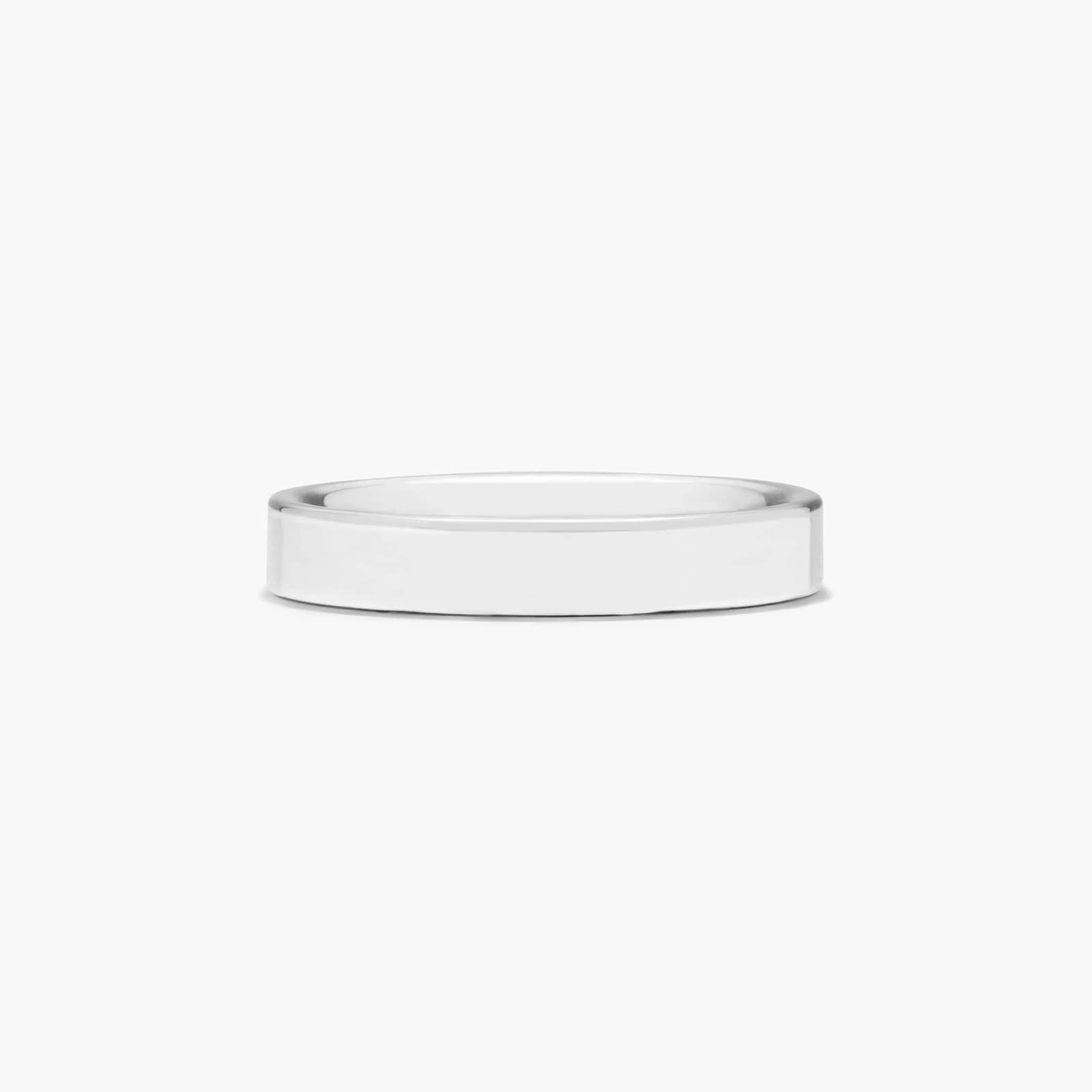 Comfort Fit Flat Wedding Band In 14K White Gold (4.00mm)