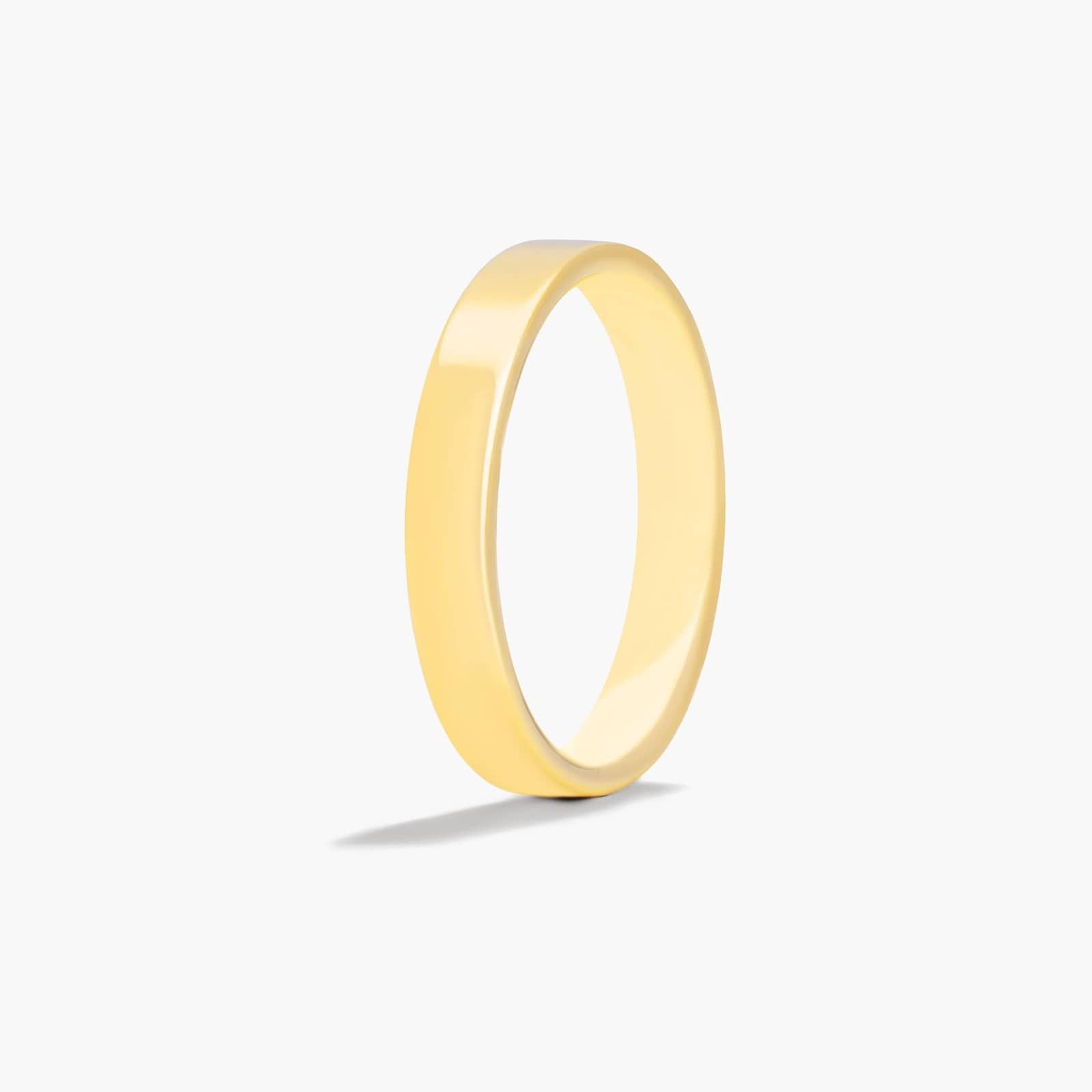 Comfort Fit Flat Wedding Band In 14K Yellow Gold (4.00mm)