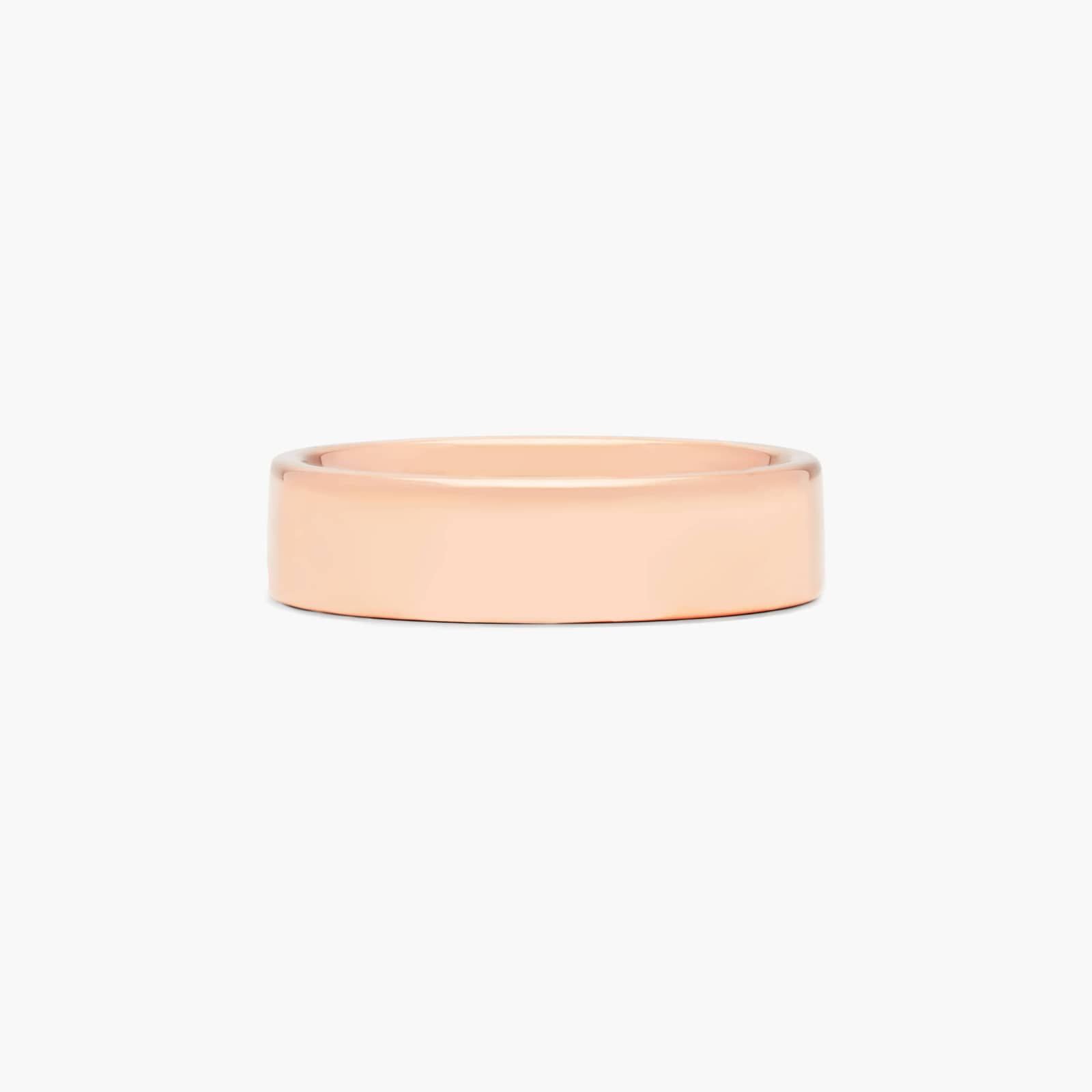 Comfort Fit Flat Wedding Band In 14K Rose Gold (6.00mm)