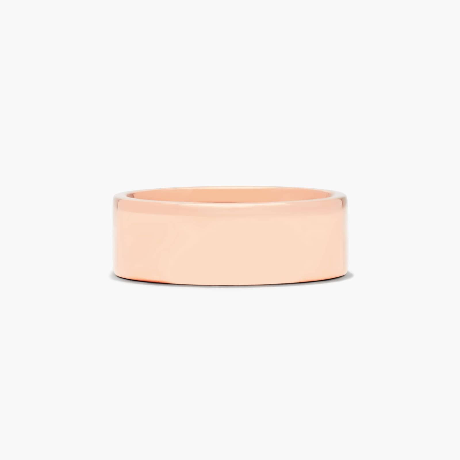 Comfort Fit Flat Wedding Band In 14K Rose Gold (8.00mm)