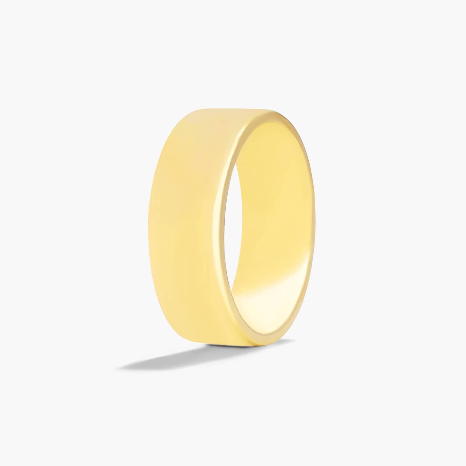 Comfort Fit Flat Wedding Band In 18K Yellow Gold (8.00mm)