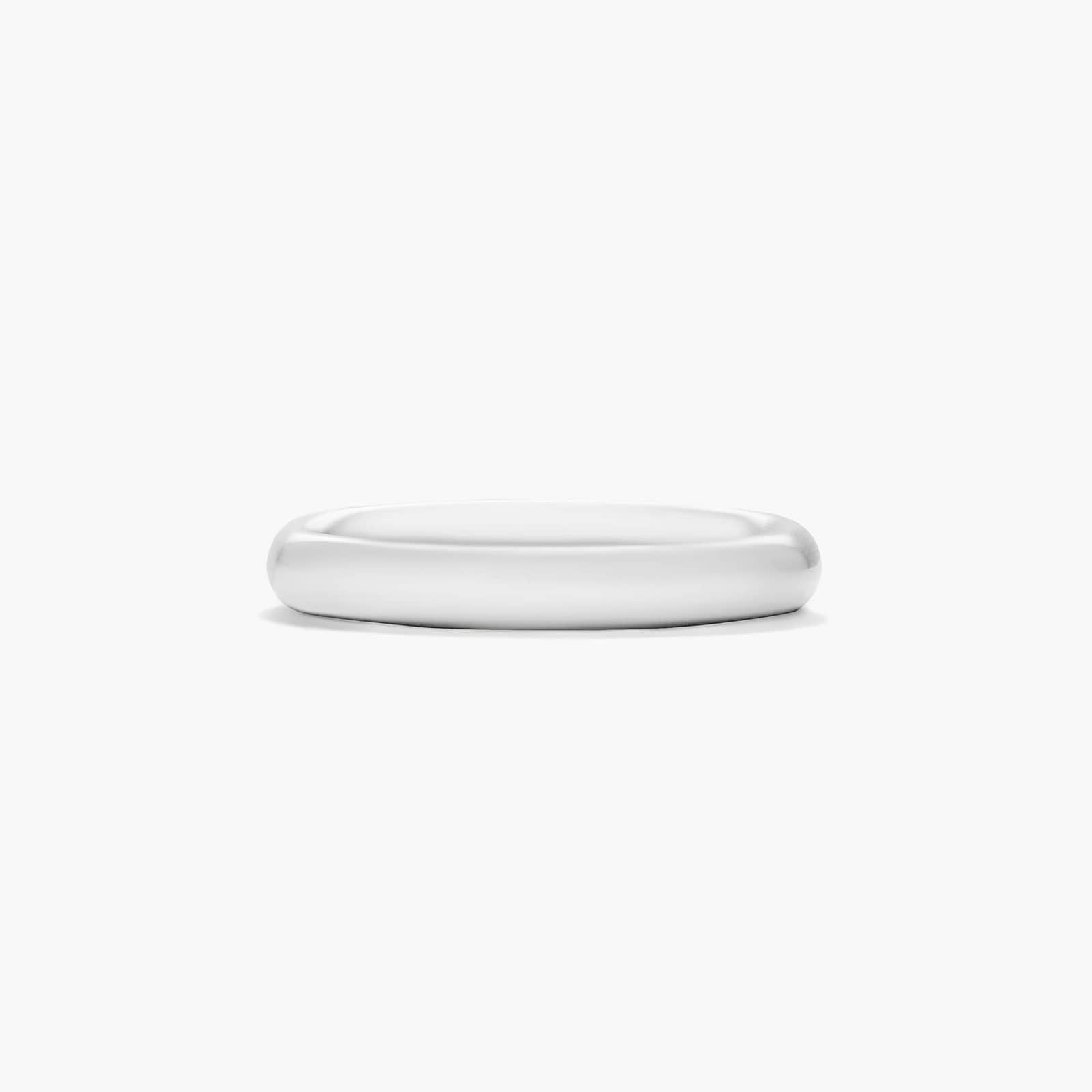 Comfort Fit High Dome Wedding Band In 18K White Gold (3.00mm)
