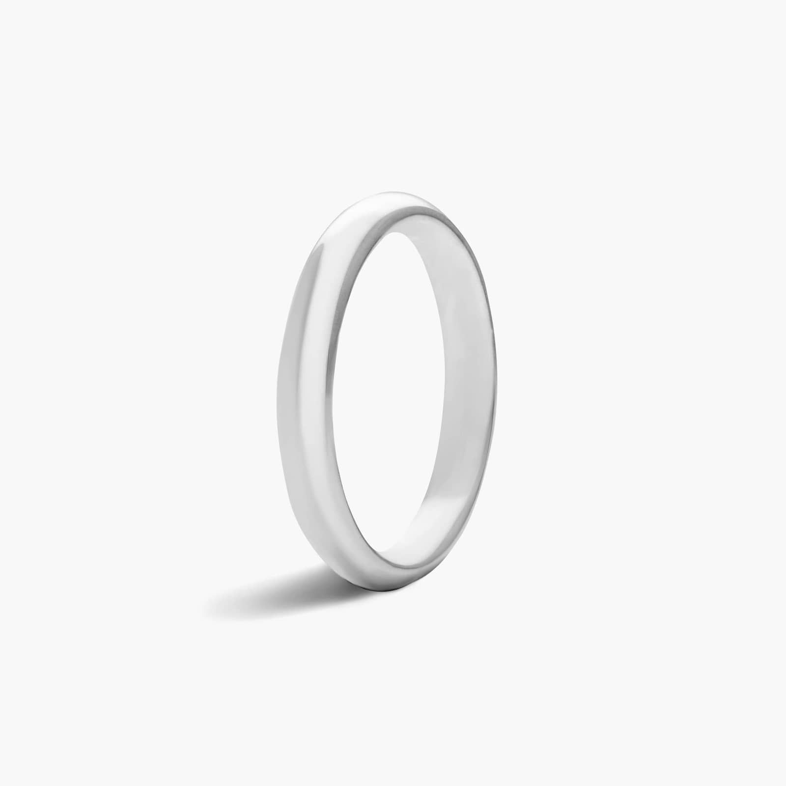 Comfort Fit High Dome Wedding Band In 18K White Gold (3.00mm)