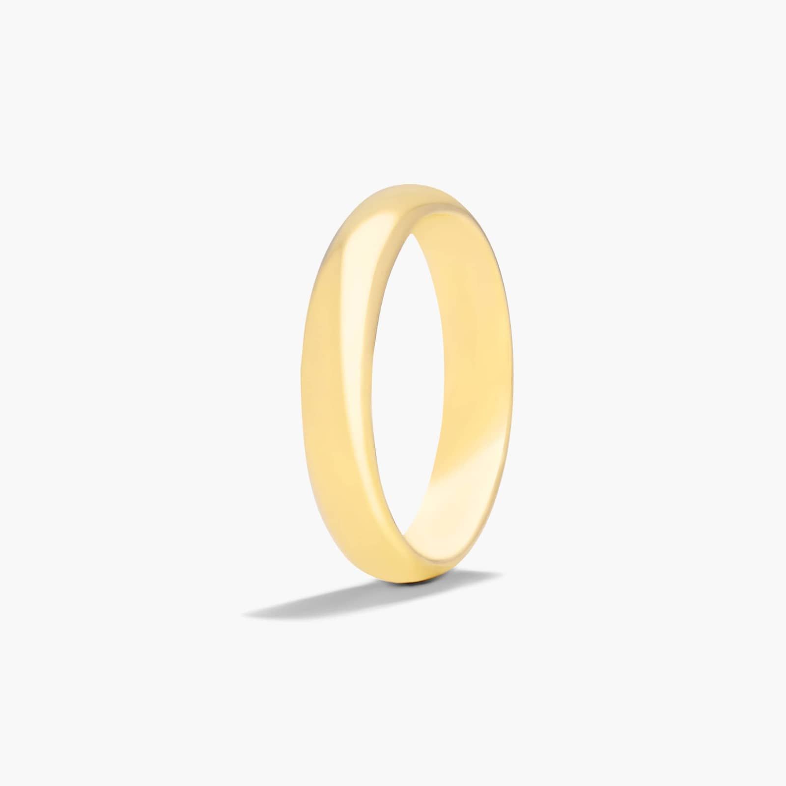 Comfort Fit High Dome Wedding Band In 18K Yellow Gold (4.00mm)