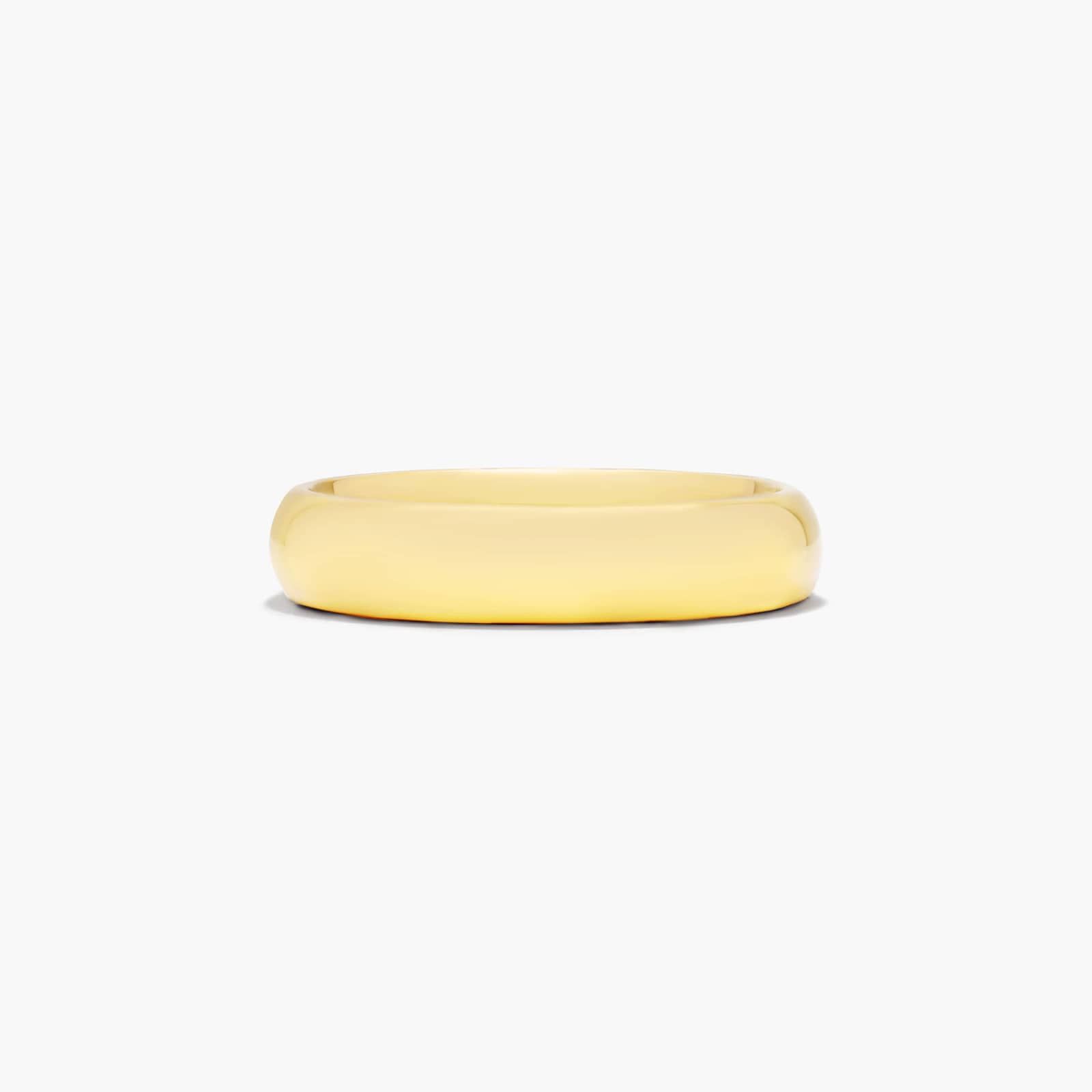 Comfort Fit High Dome Wedding Band In 14K Yellow Gold (5.00mm)