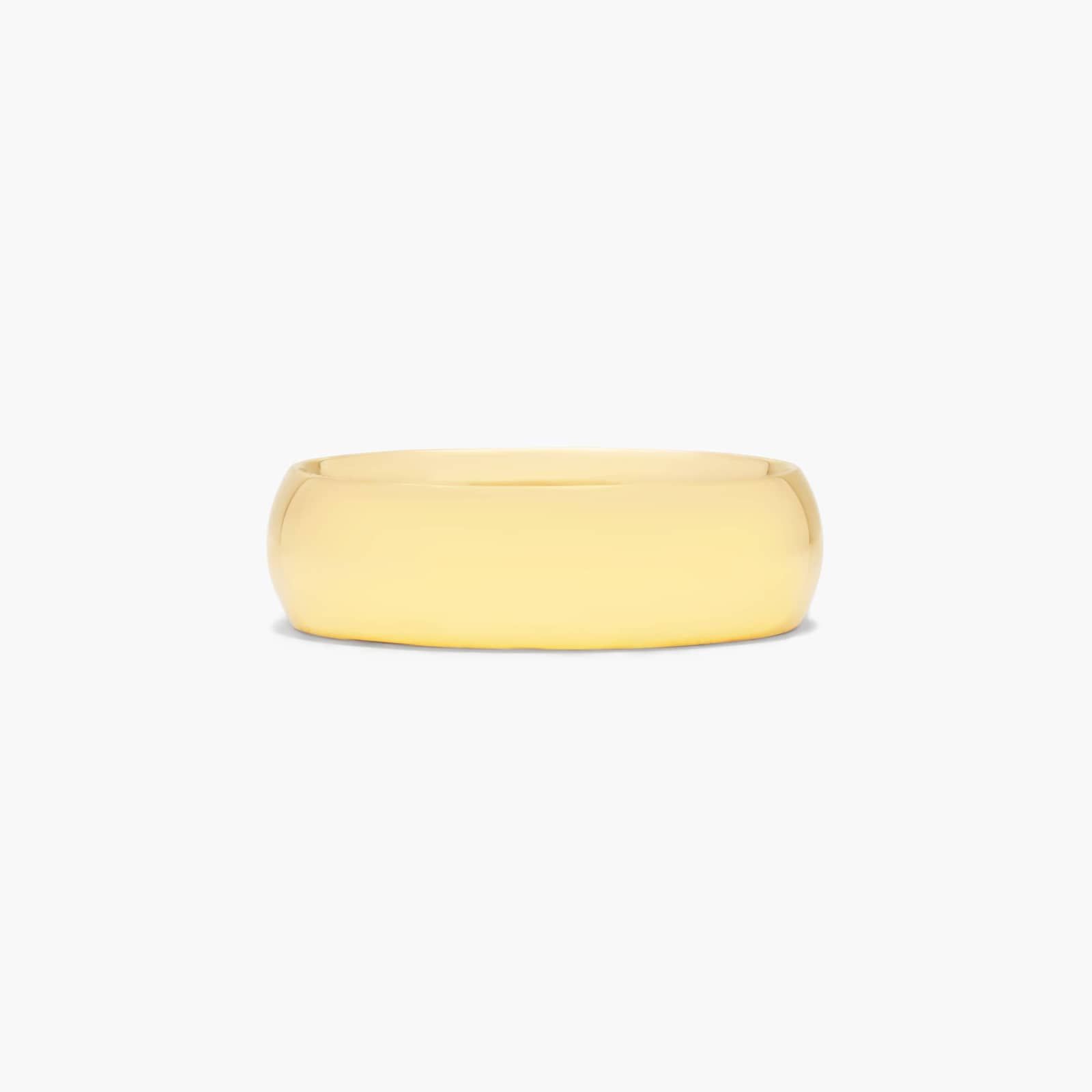 Comfort Fit High Dome Wedding Band In 14K Yellow Gold (7.00mm)