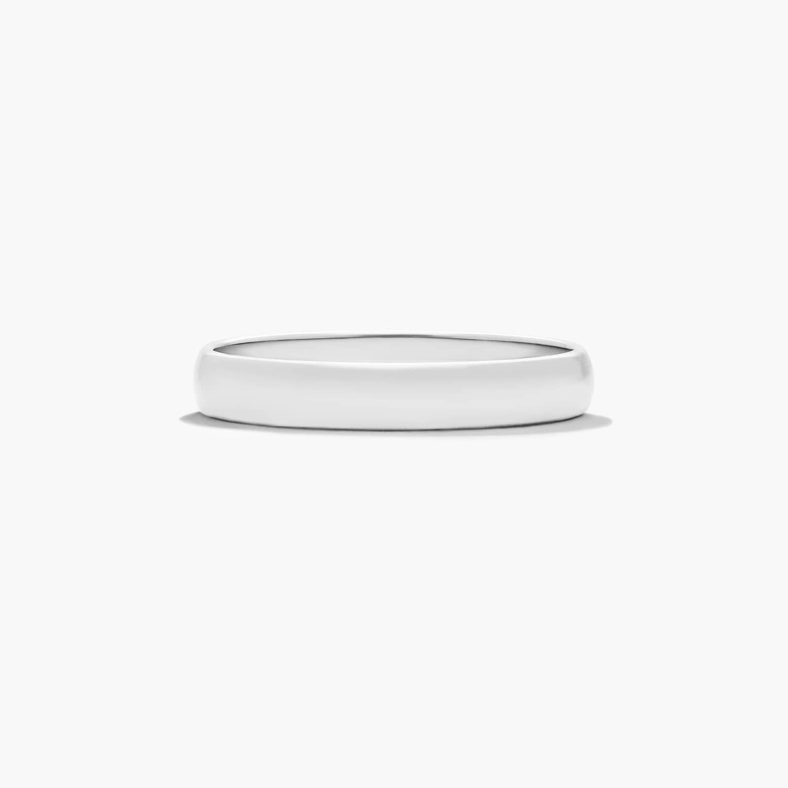 Low Dome Wedding Band In 18K White Gold (3.00mm)