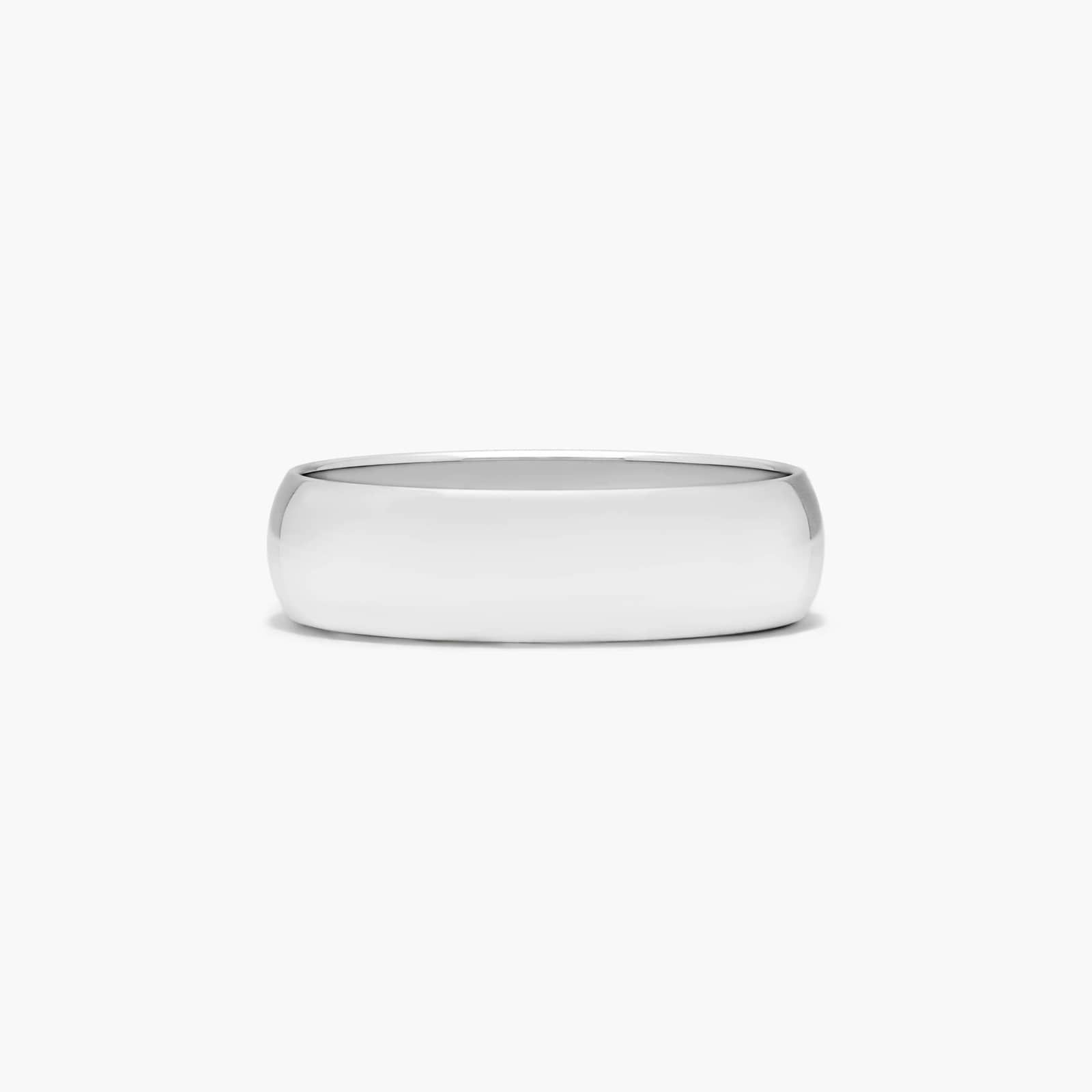 Low Dome Wedding Band In 18K White Gold (6.00mm)