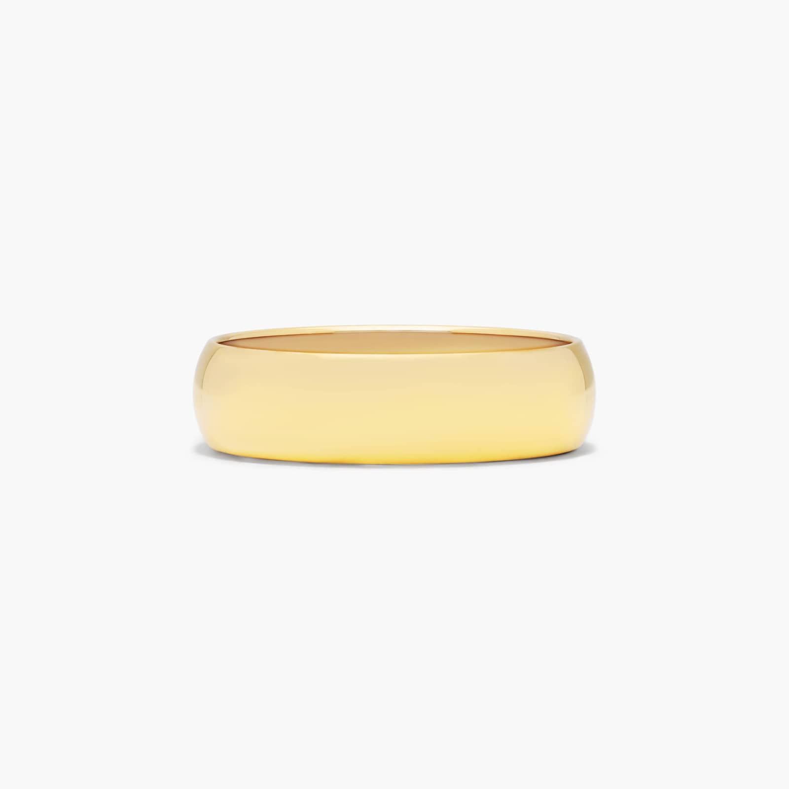 Low Dome Wedding Band In 18K Yellow Gold (6.00mm)