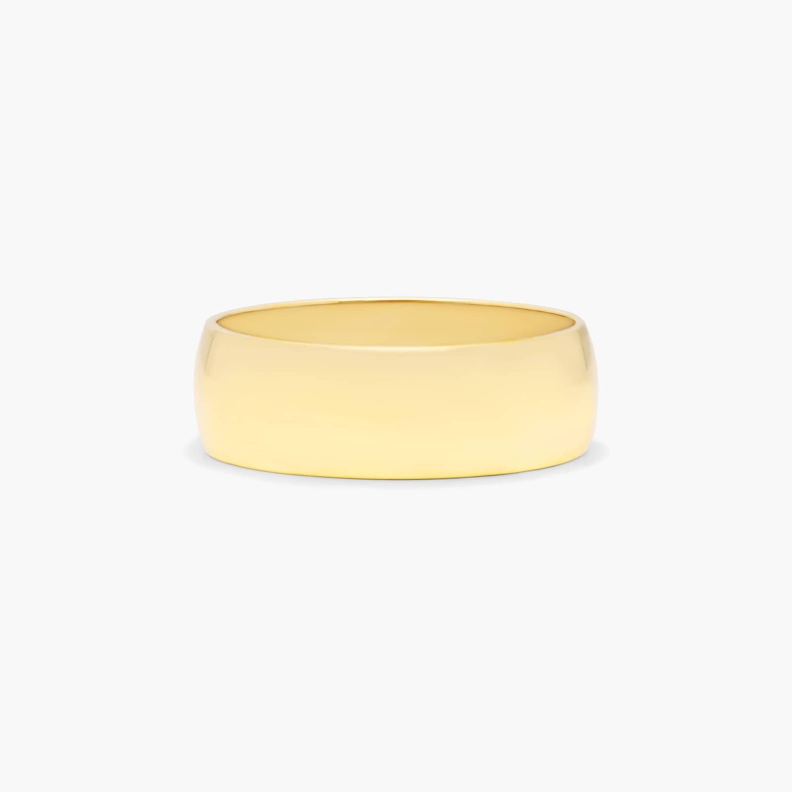 Low Dome Wedding Band In 18K Yellow Gold (7.00mm)