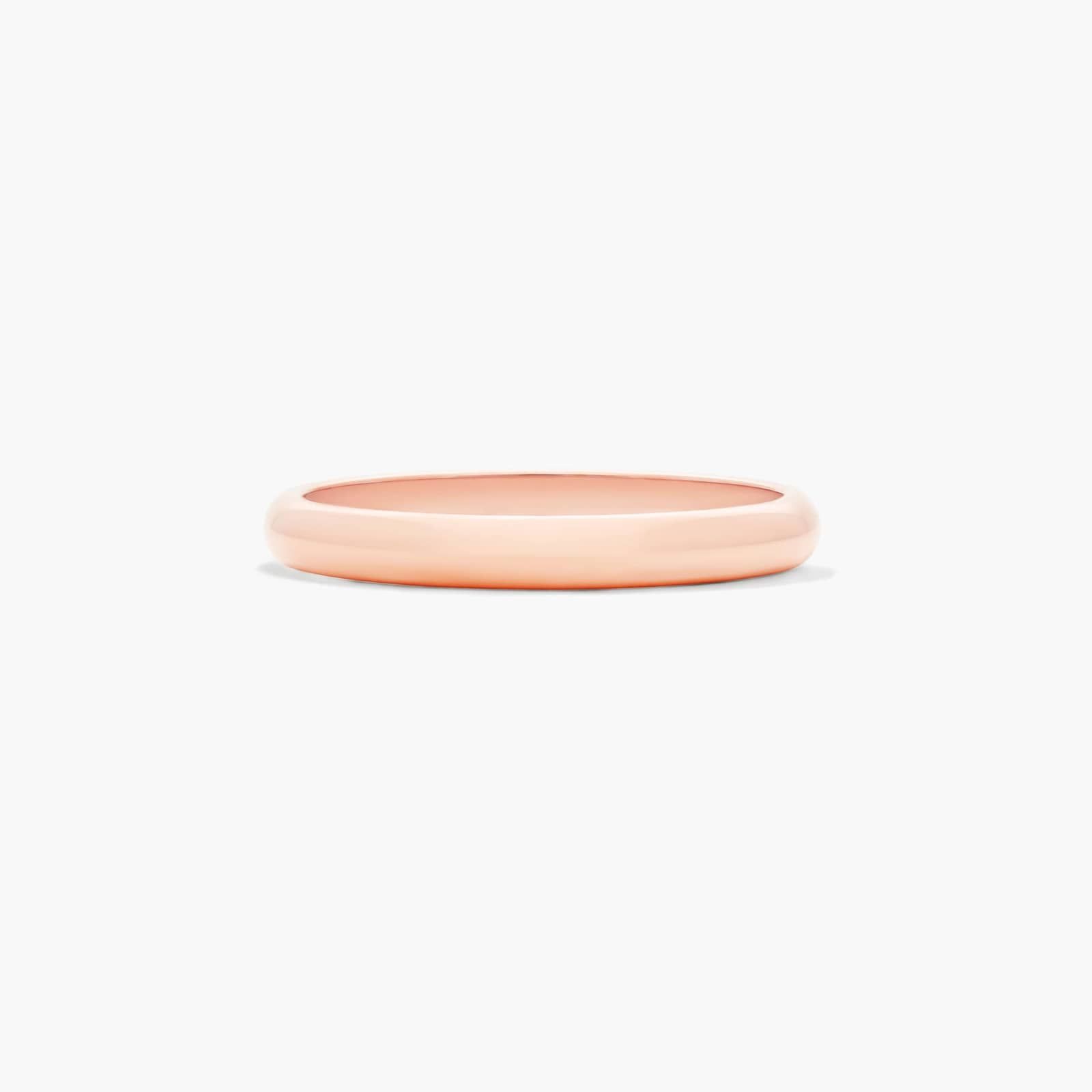 Traditional Slightly Curved Wedding Band In 14K Rose Gold (2.50mm)