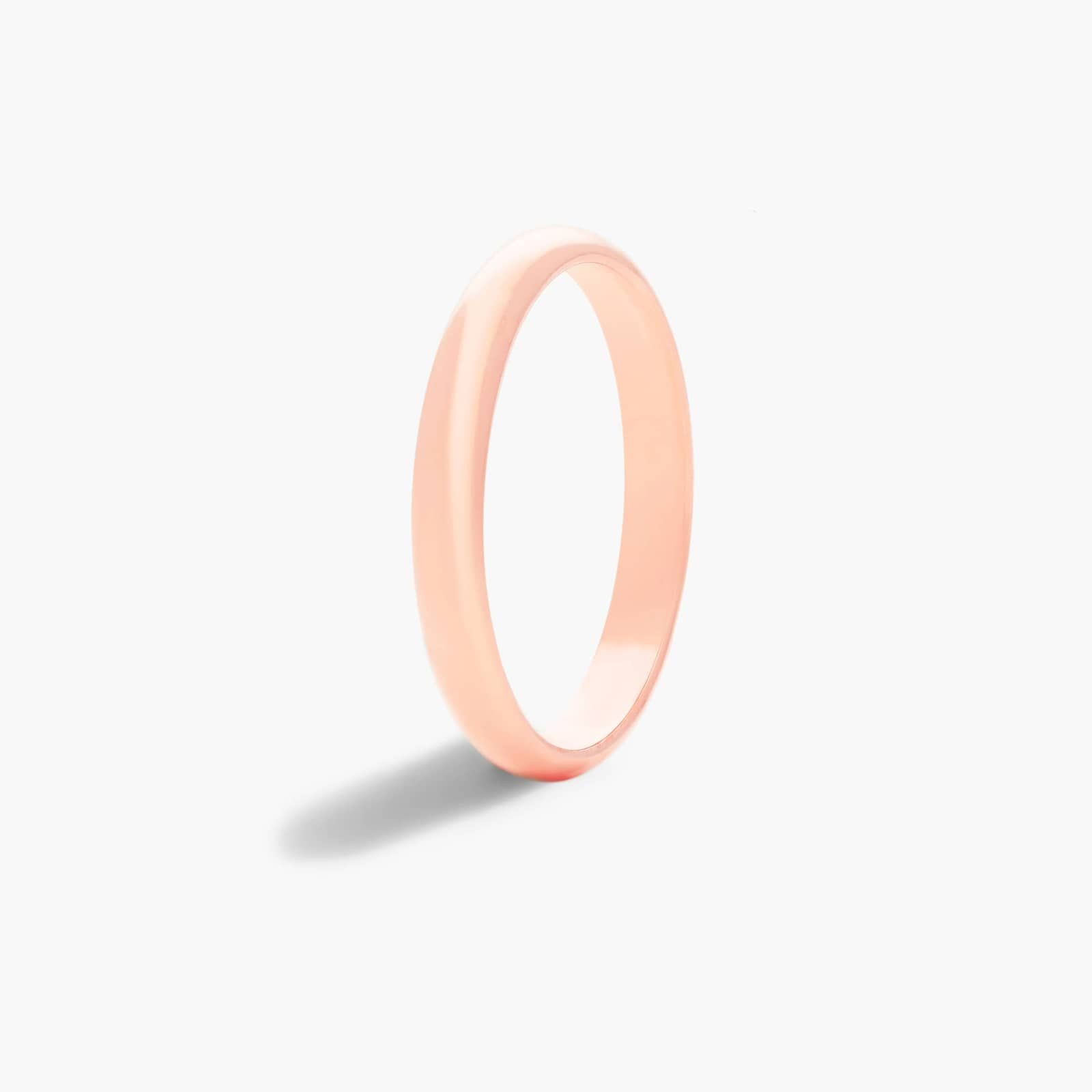 Traditional Slightly Curved Wedding Band In 14K Rose Gold (2.50mm)