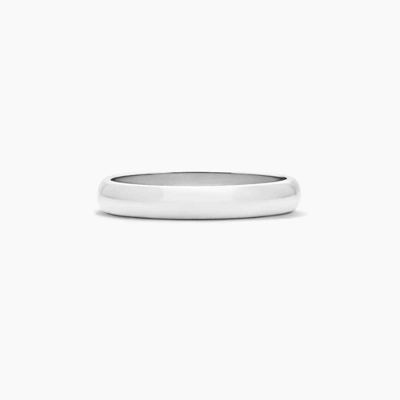 Traditional Slightly Curved Wedding Band In 18K White Gold (3.00mm)