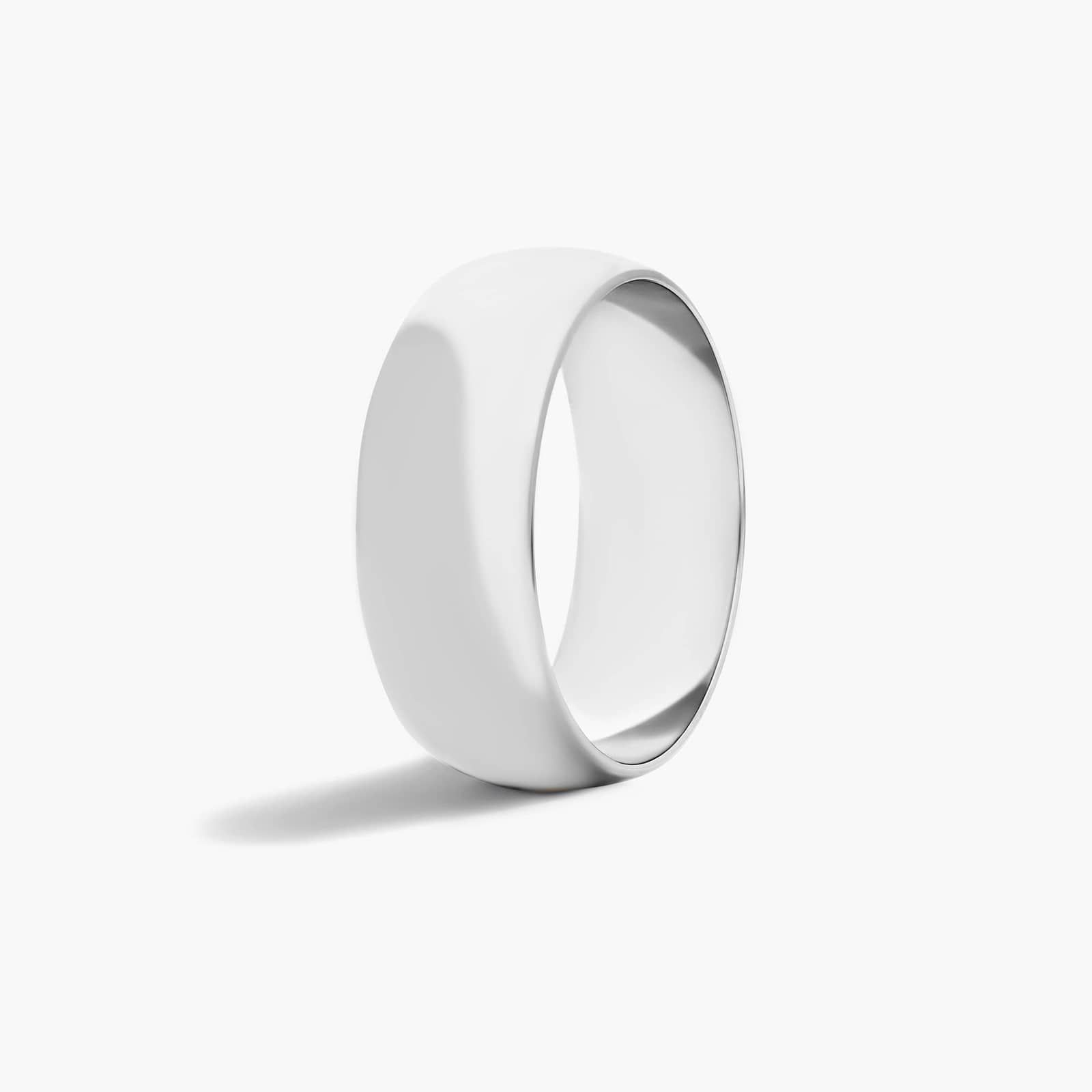 Traditional Slightly Curved Wedding Band In Platinum (8.00mm)